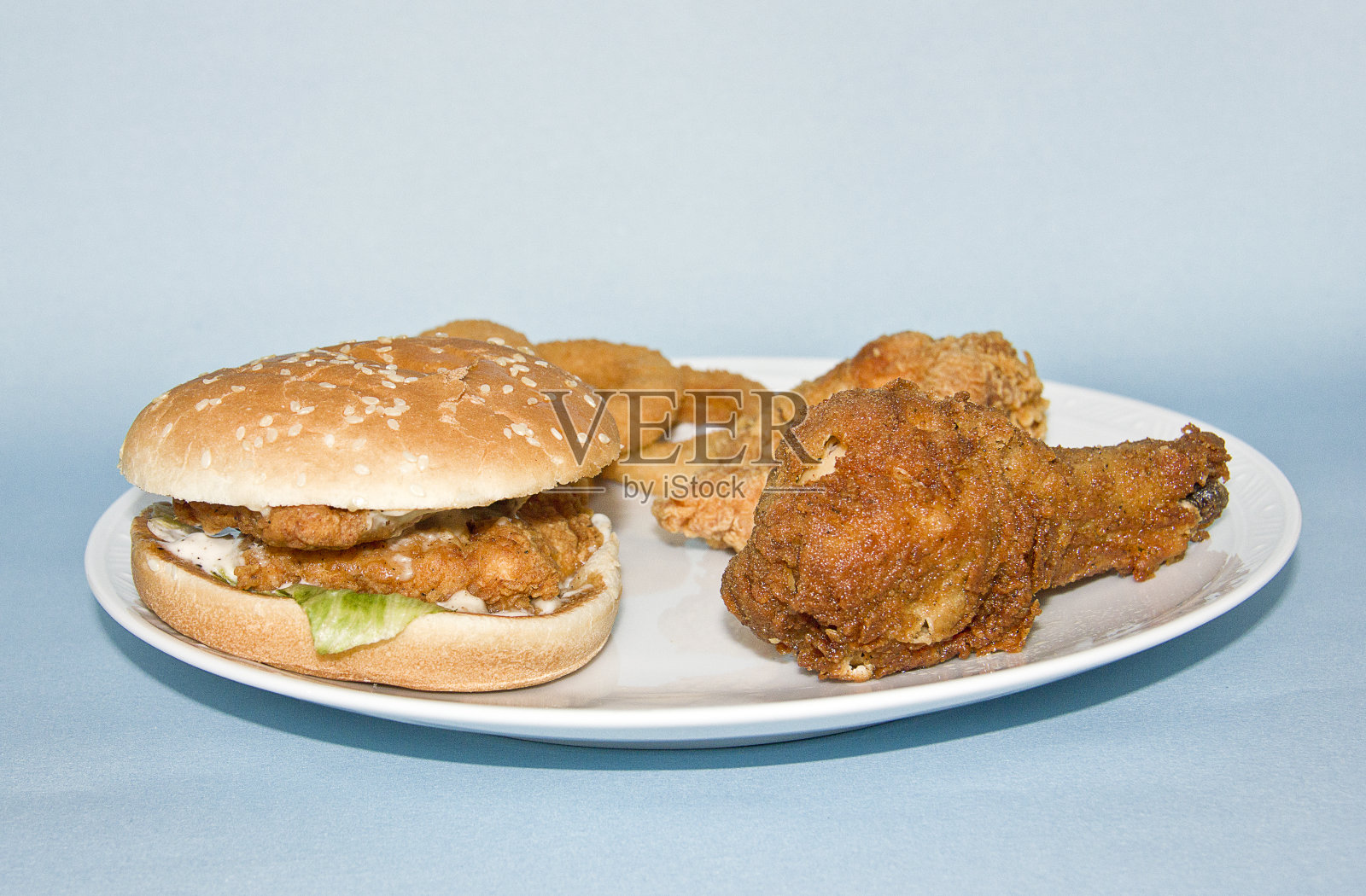 鸡肉汉堡照片摄影图片