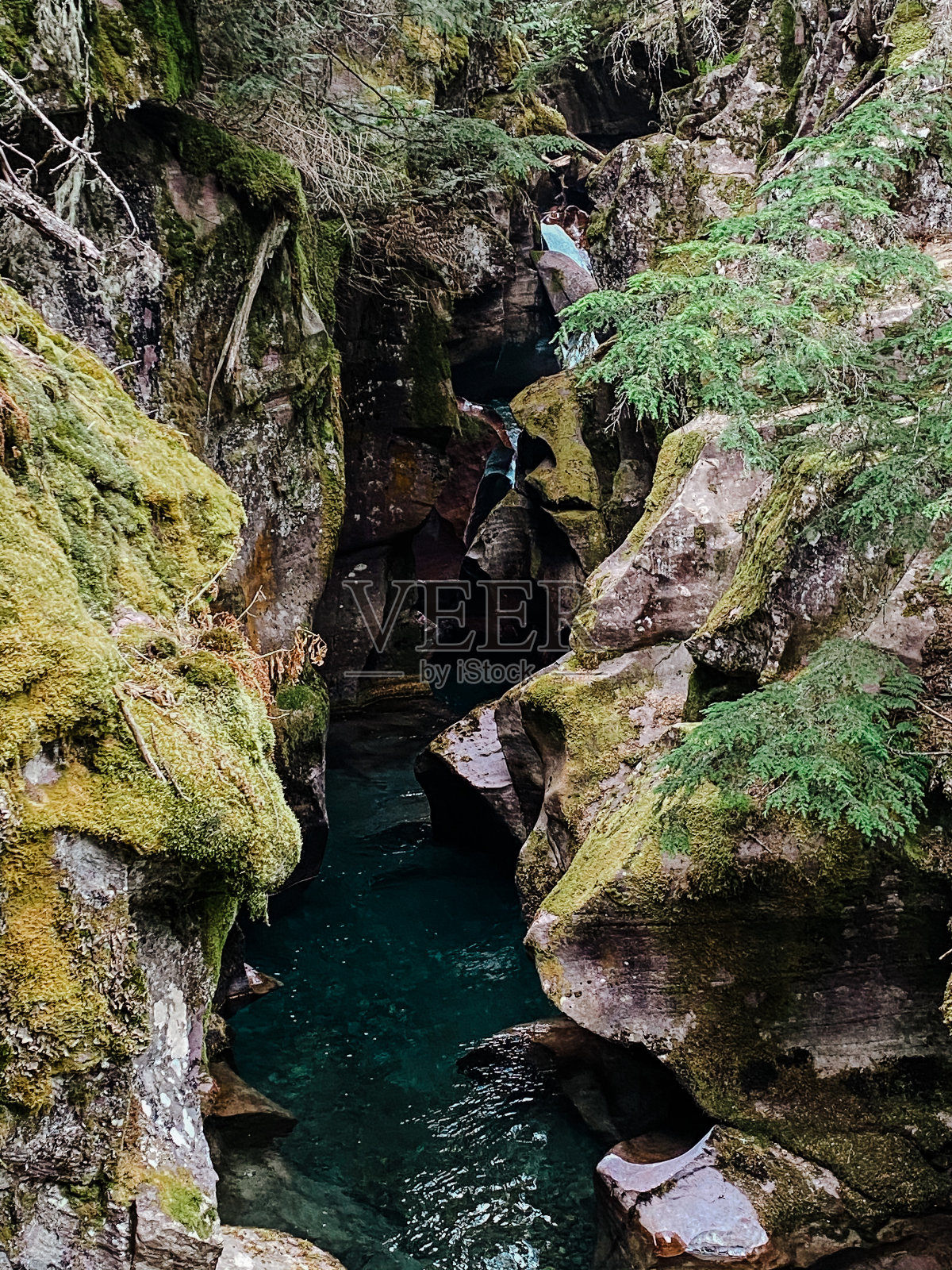 绿松石瀑布@冰川照片摄影图片