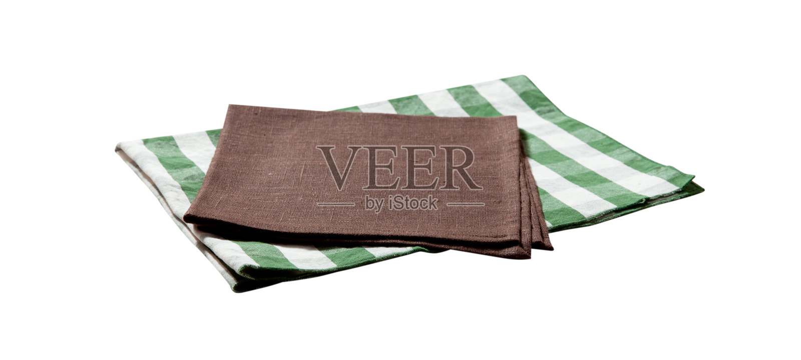 餐巾。堆叠的彩色抹布孤立在白色照片摄影图片