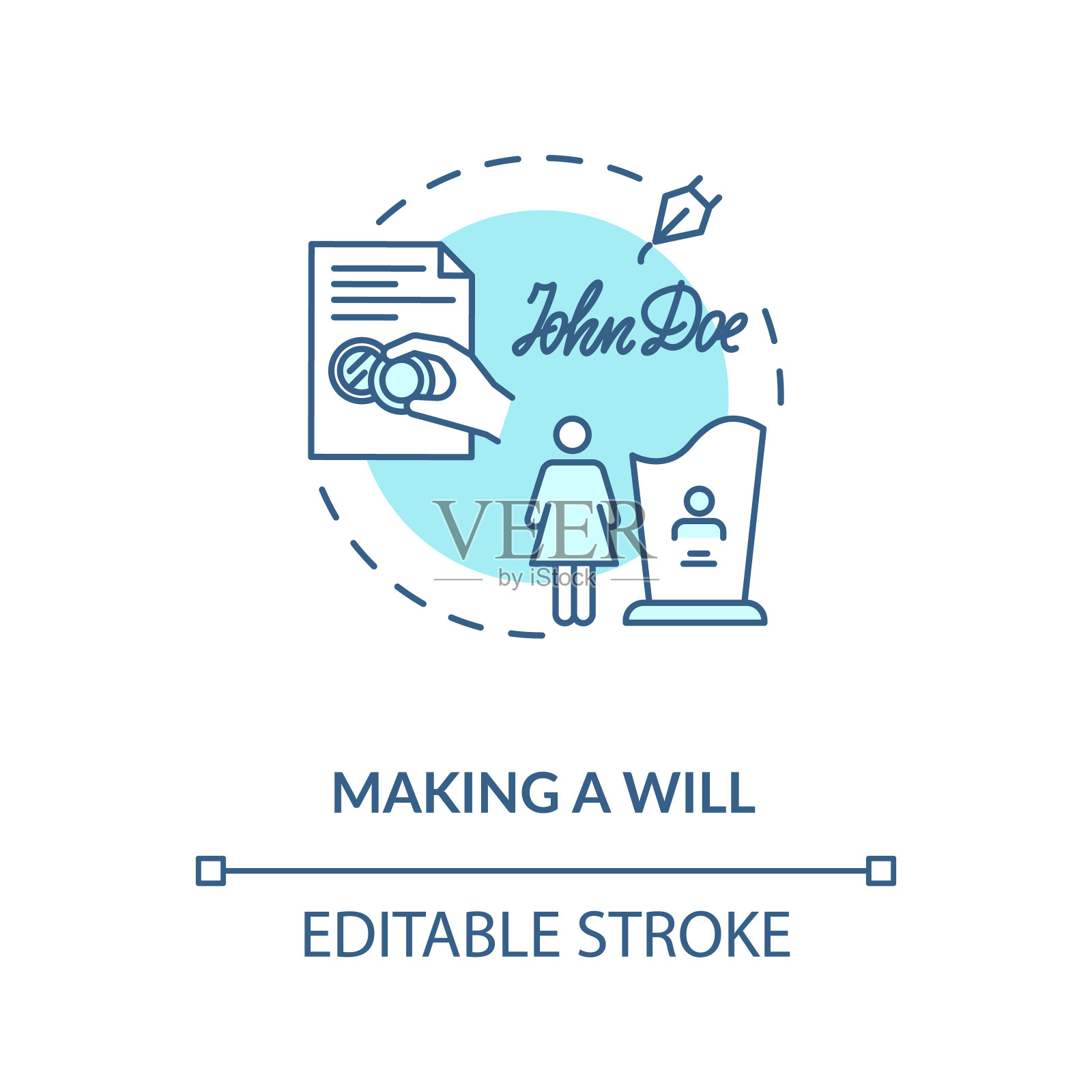 制作一个遗嘱概念图标插画图片素材