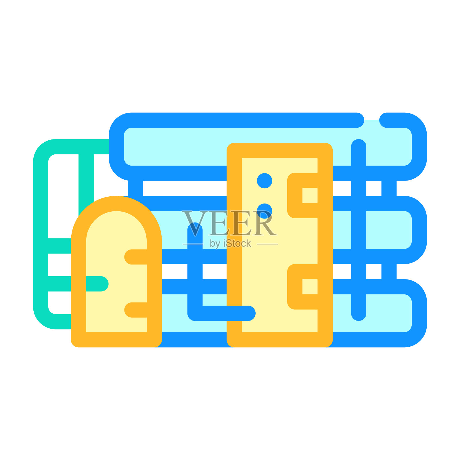 过滤系统提供彩色图标矢量插图图标素材