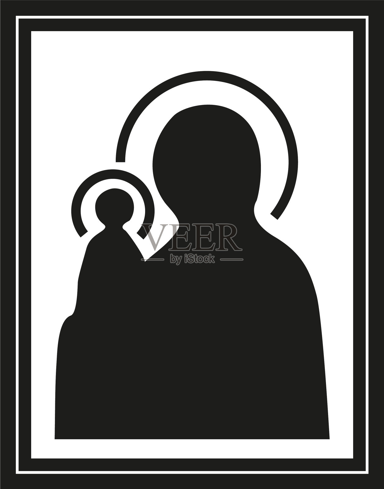 象征我们的女士的正统天主教插画图片素材