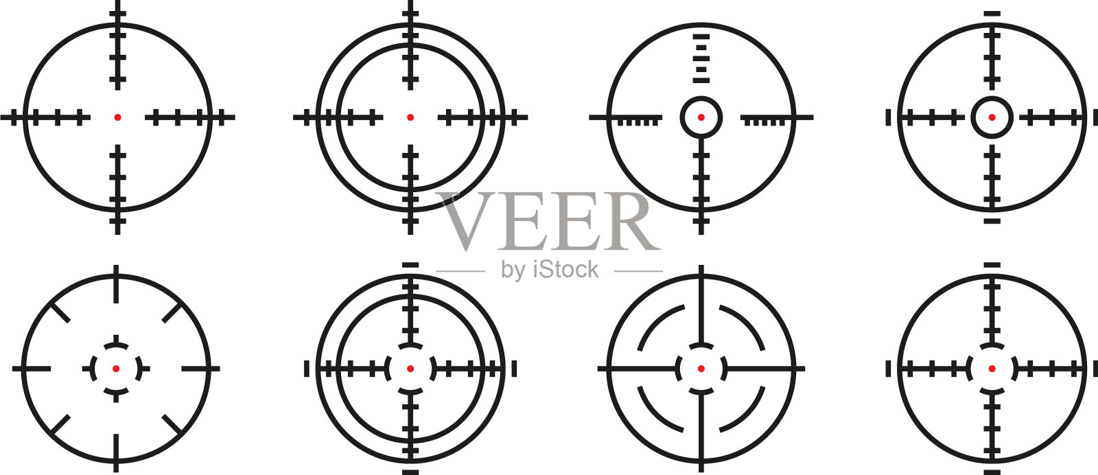 设定目标，目标孤立在平面风格图标素材