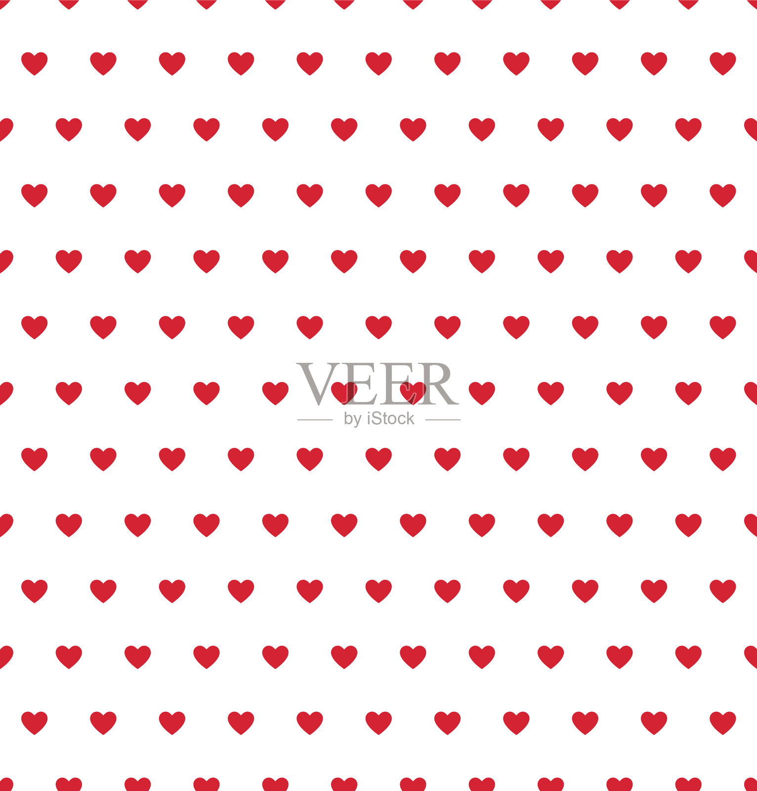 白色背景上的红心无缝图案插画图片素材