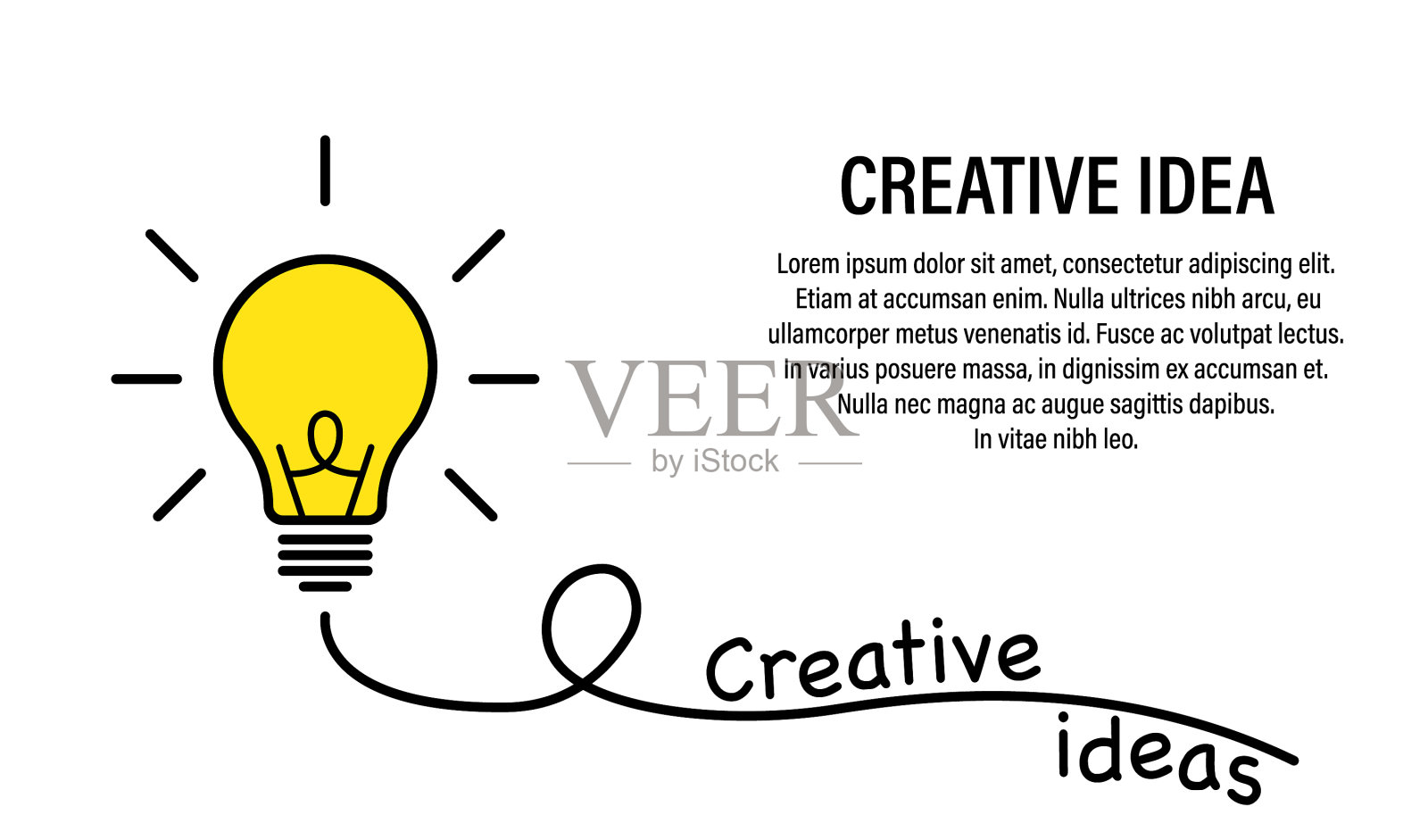 创意创意概念孤立成功灯创意插画图片素材