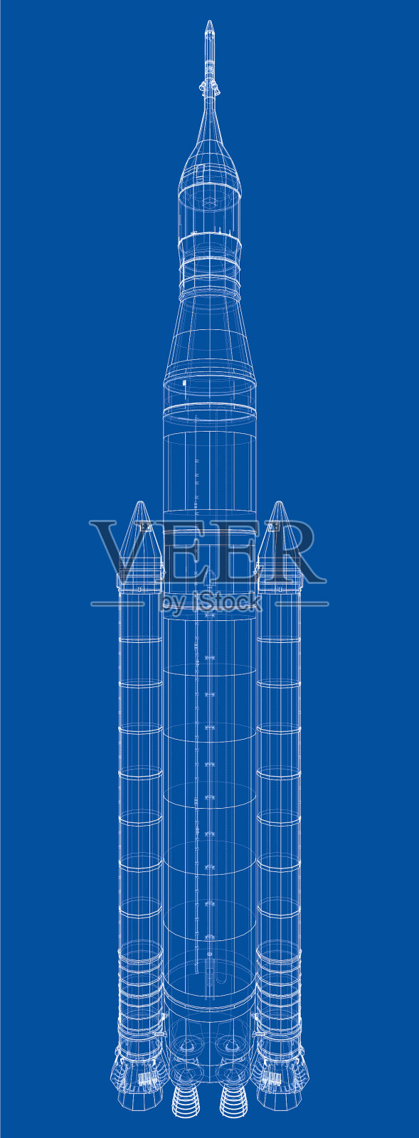太空火箭概念大纲插画图片素材