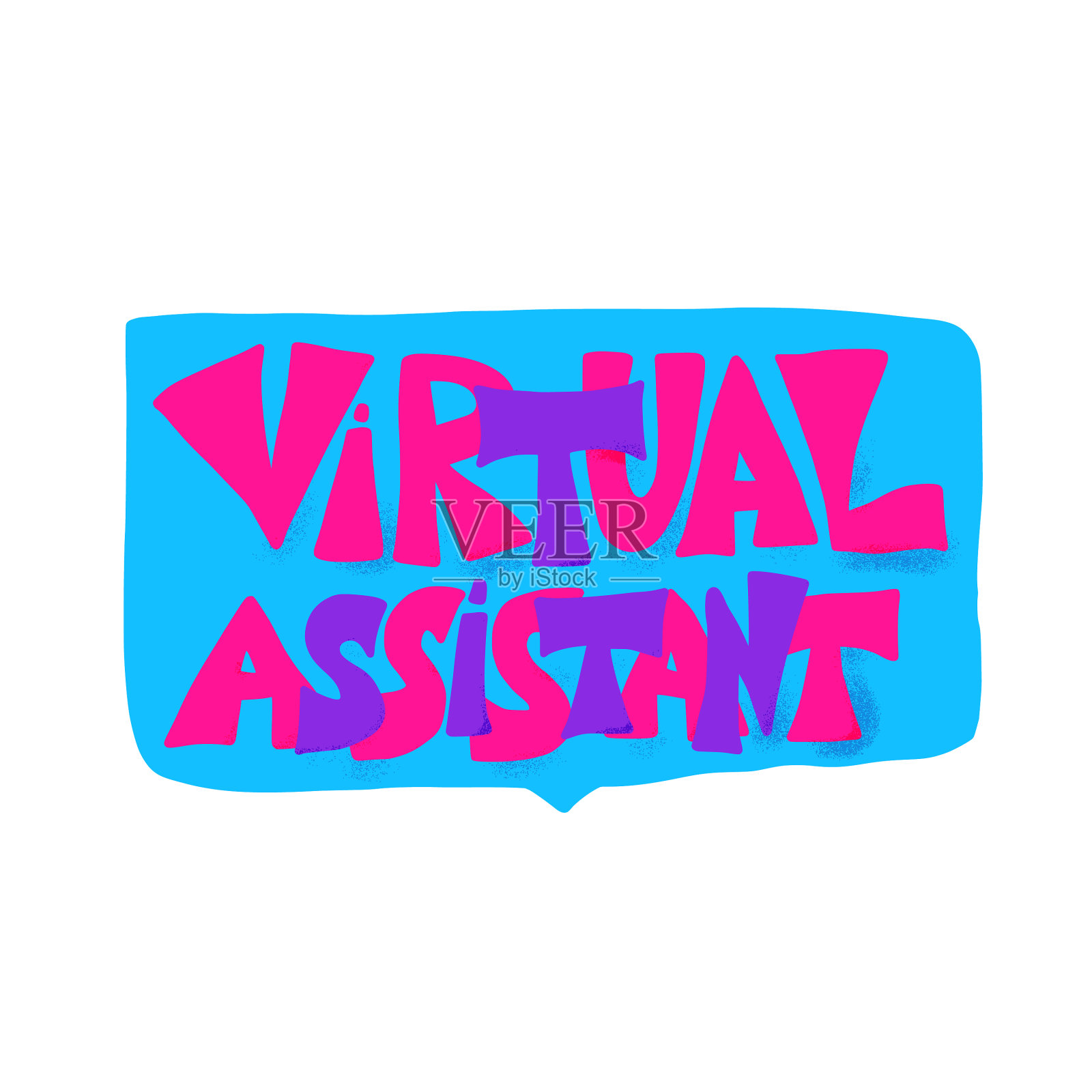 虚拟助手文字手绘引用设计元素图片