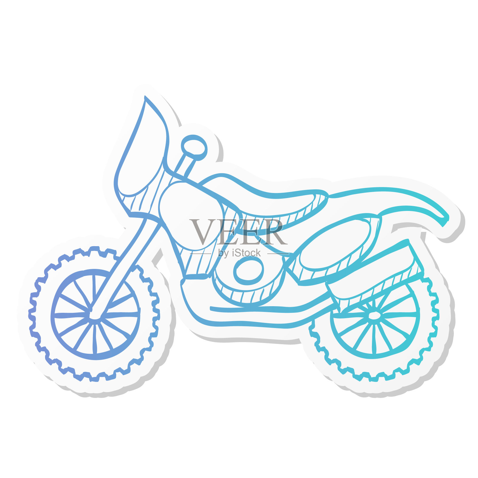 贴纸风格图标 - 摩托越野赛设计元素图片