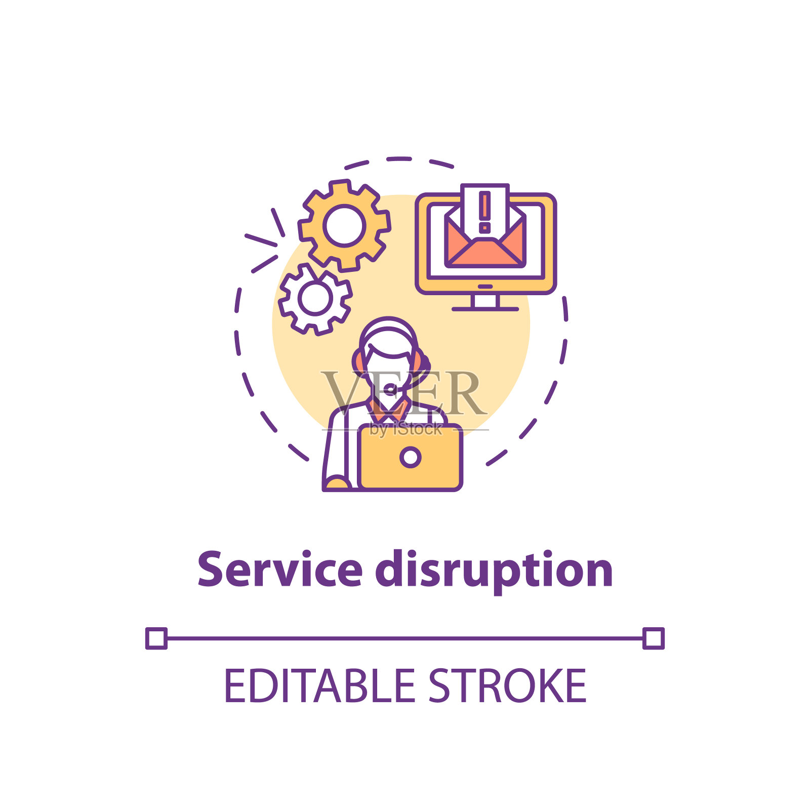 服务中断概念图标插画图片素材