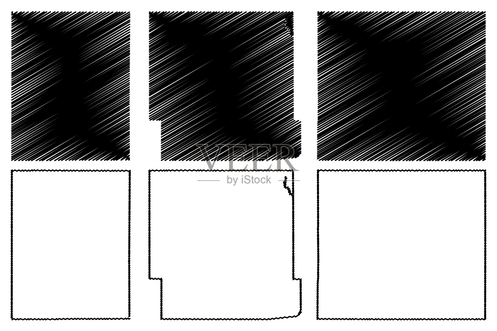 佛洛伊德、费耶特和达拉斯县，爱荷华州(美国县，美国，美国)地图矢量插图，涂鸦草图佛洛伊德、费耶特和达拉斯地图插画图片素材