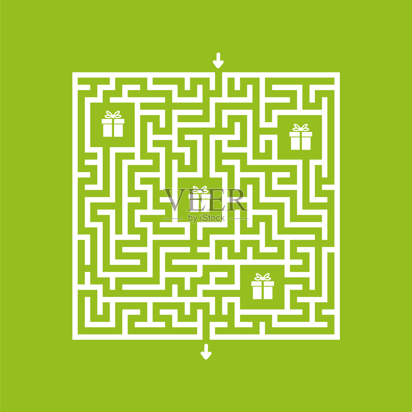 抽象迷宫游戏，适合儿童益智插画图片素材