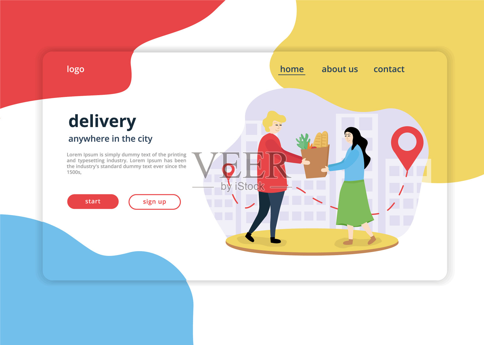 外卖横幅外卖插画图片素材