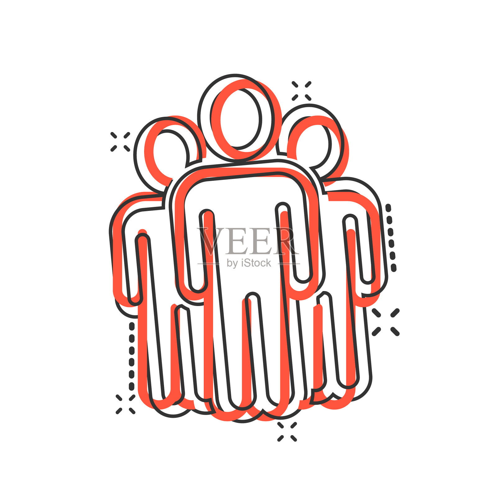 人的沟通图标在漫画风格的人设计元素图片