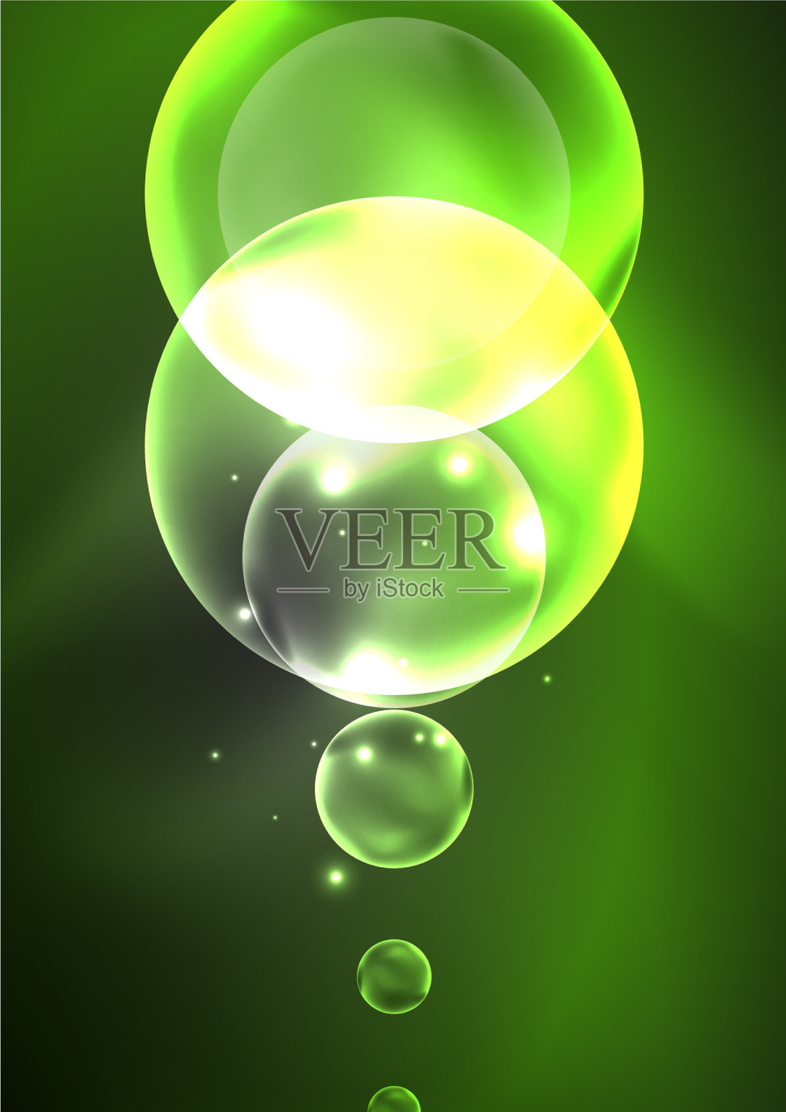 发光的霓虹灯，闪亮的透明气泡玻璃插画图片素材