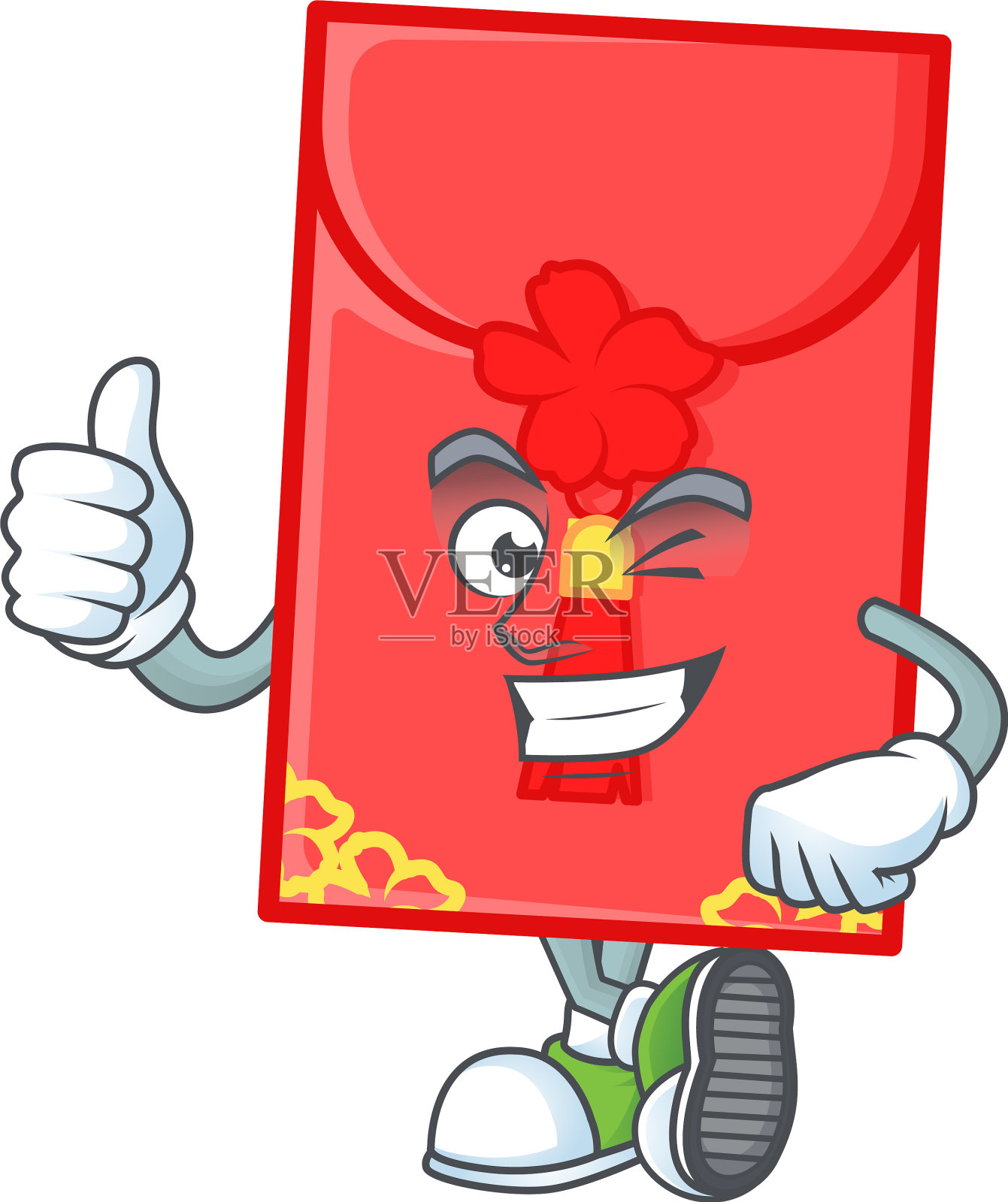 一个竖起大拇指的中国图标信封设计元素图片