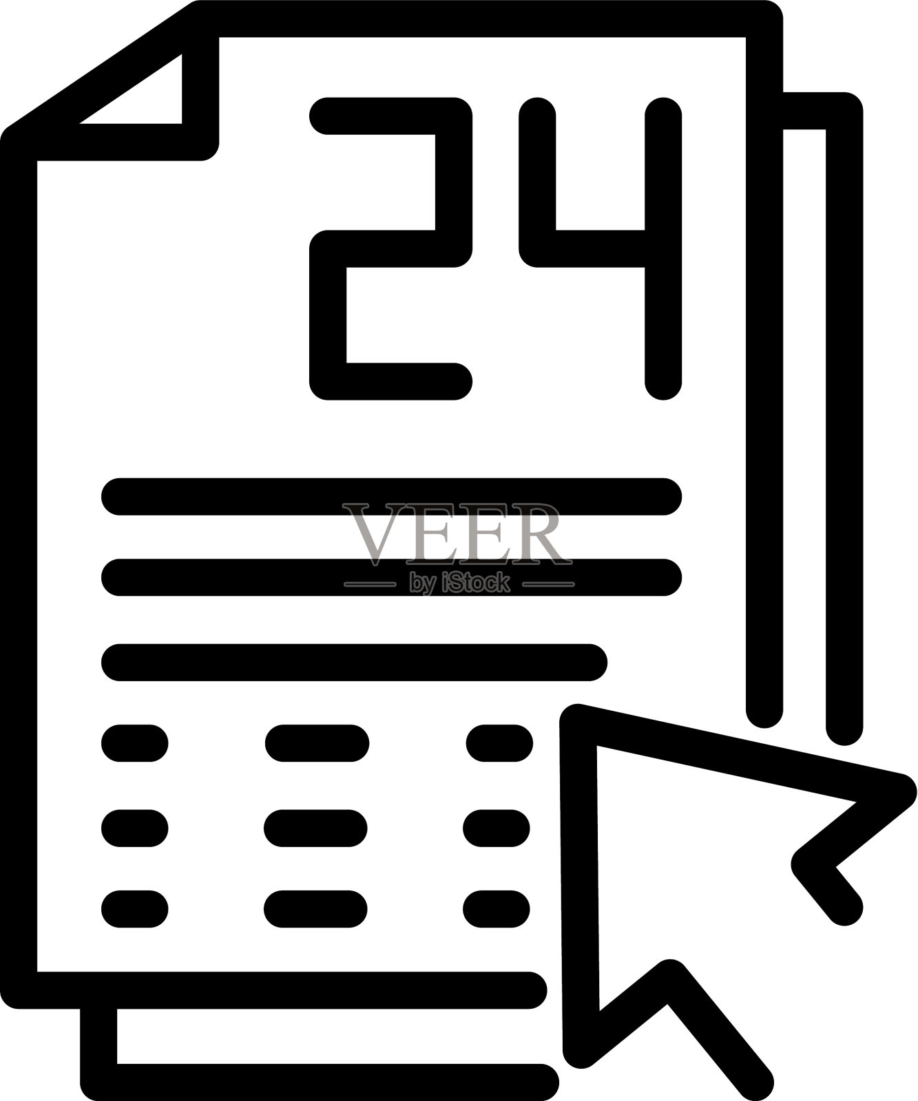 每日计划图标轮廓风格插画图片素材