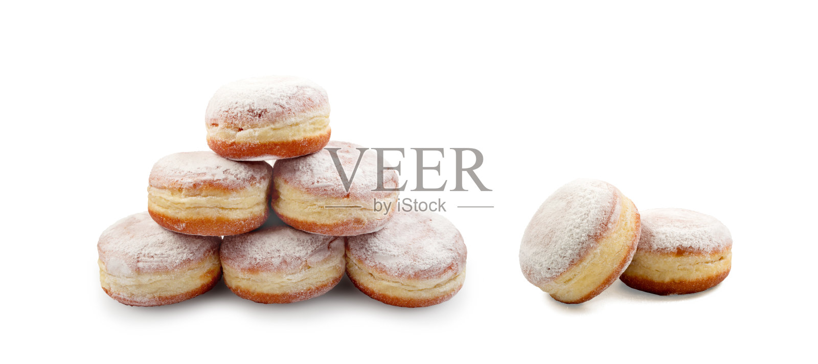 用舒格粉制作的柏林甜甜圈金字塔照片摄影图片