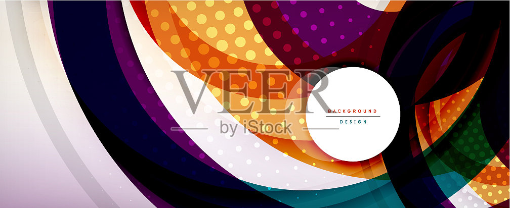 时尚简约圆抽象背景动态插画图片素材