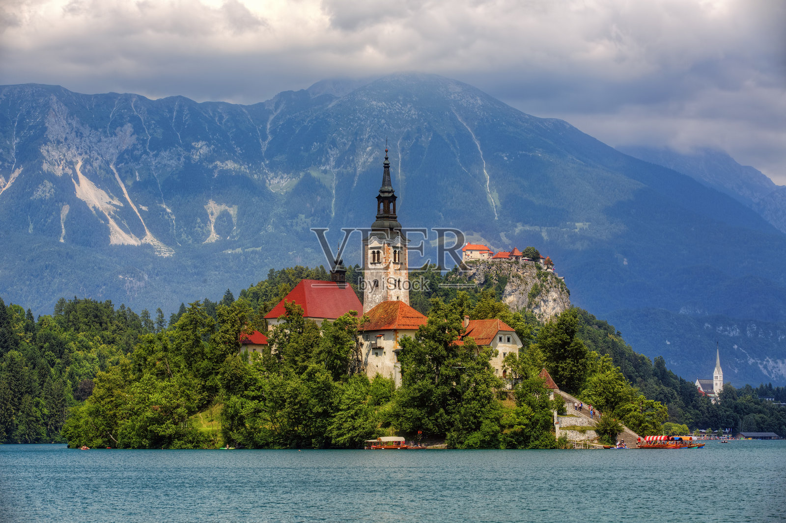 斯洛文尼亚布莱德岛的布莱德湖照片摄影图片