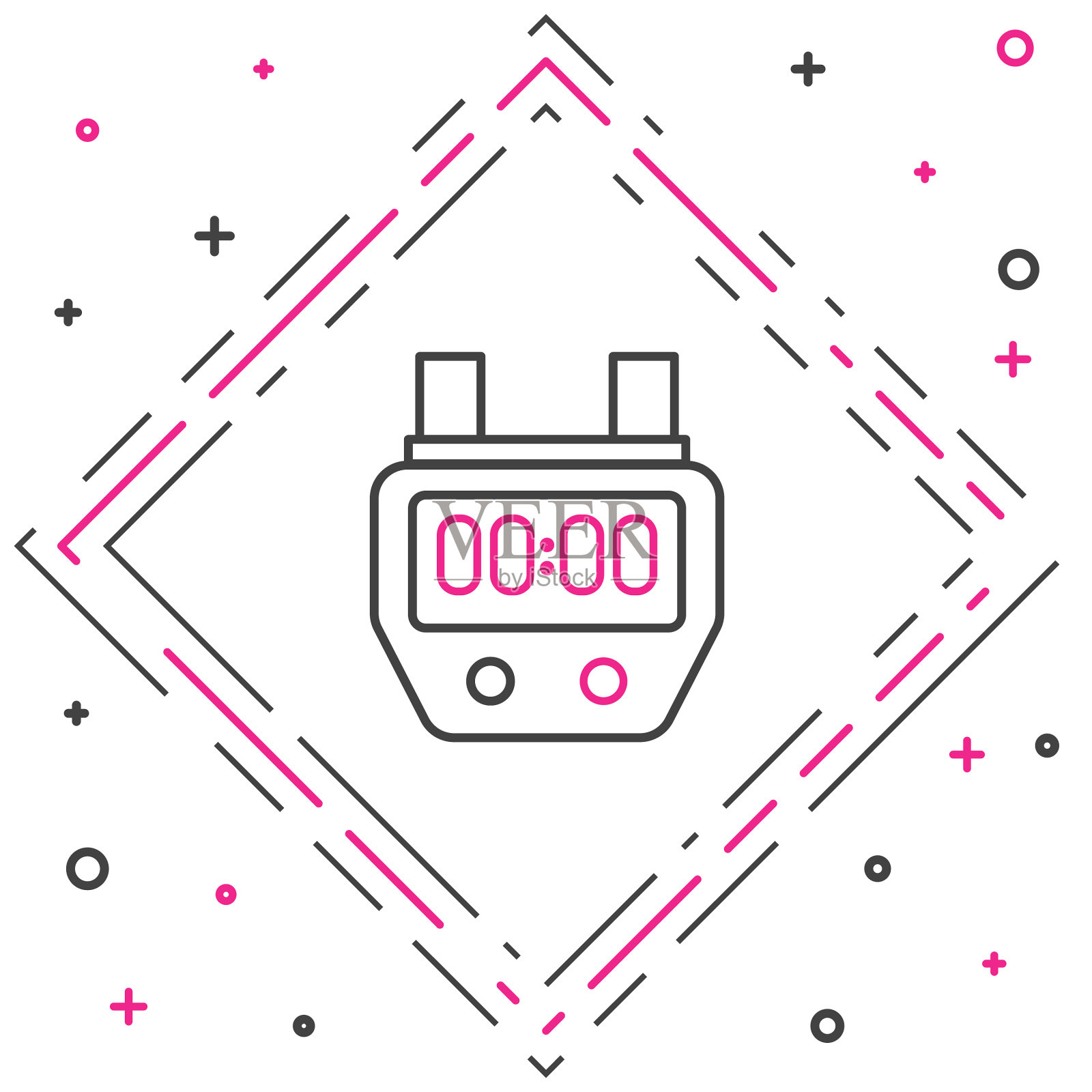 线秒表图标隔离在白色背景插画图片素材