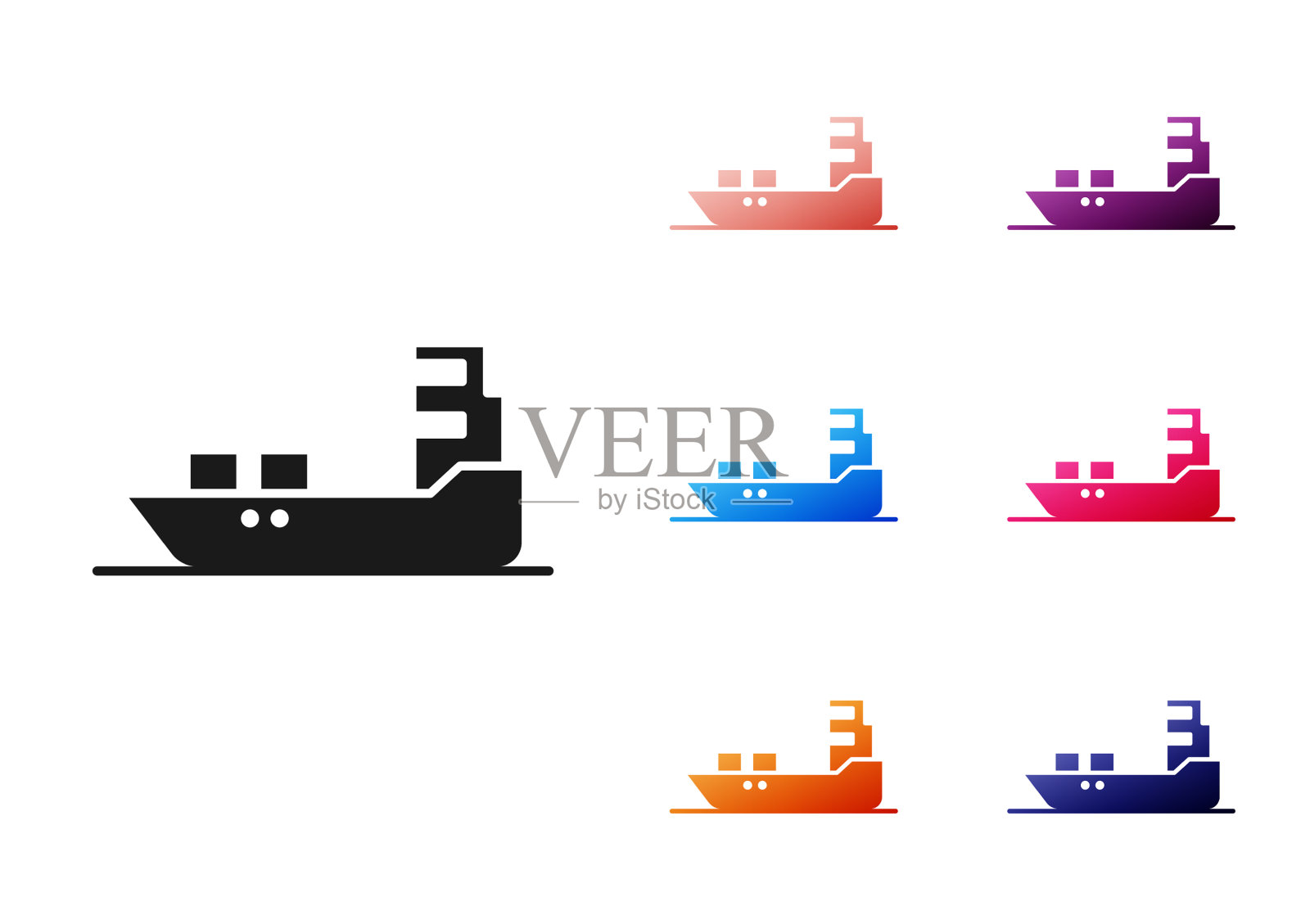 黑色油船图标孤立在白色上图标素材