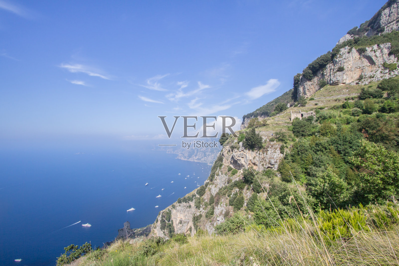 意大利阿马尔菲海岸波西塔诺市海岸线照片摄影图片