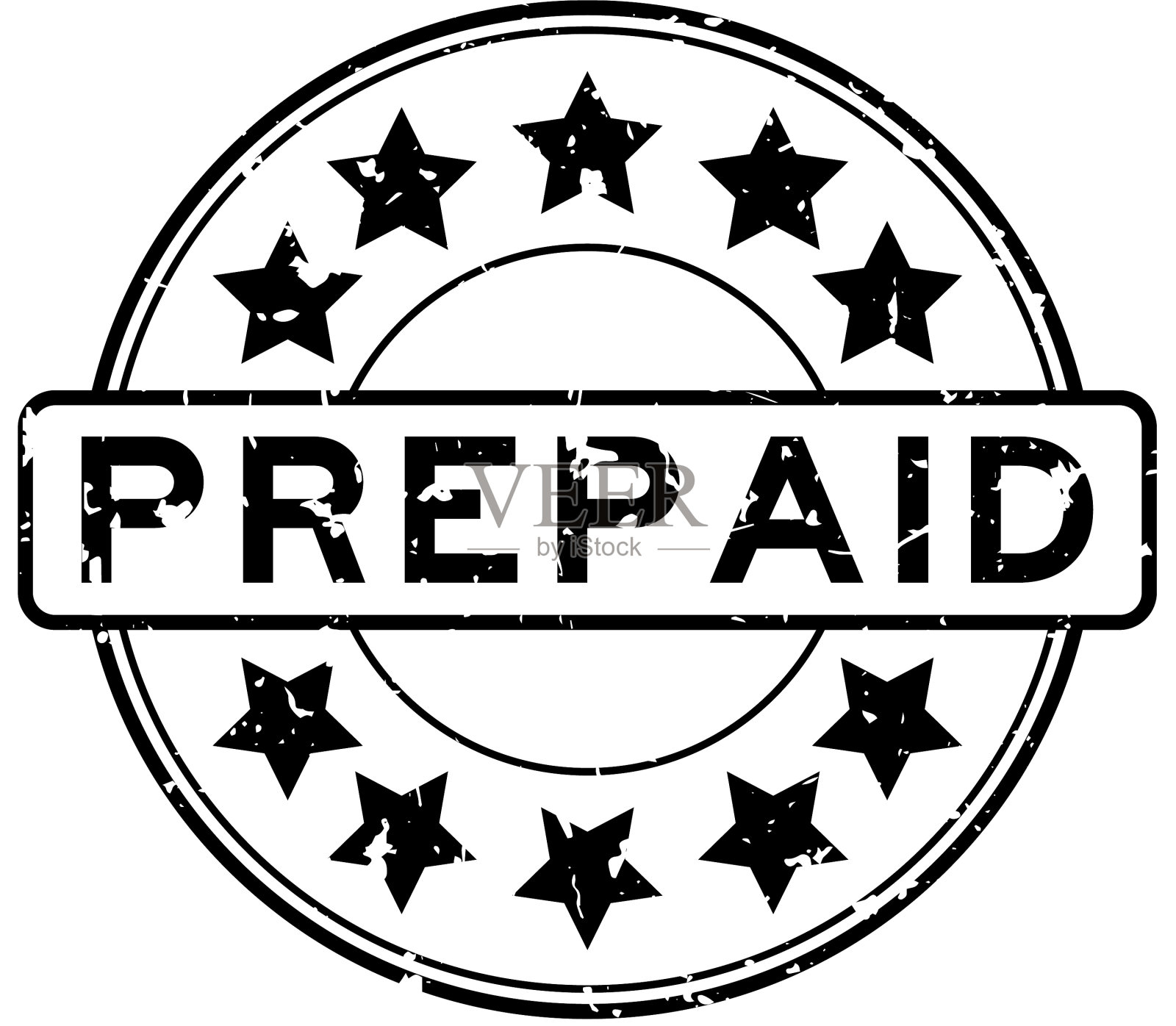 垃圾黑色预付费字与星图标轮设计元素图片