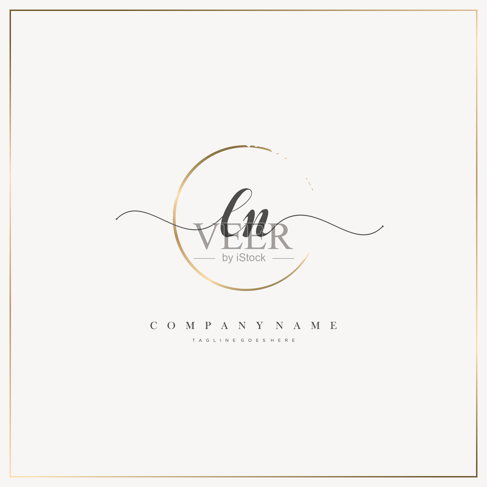 以首字母手写标志手绘插画图片素材