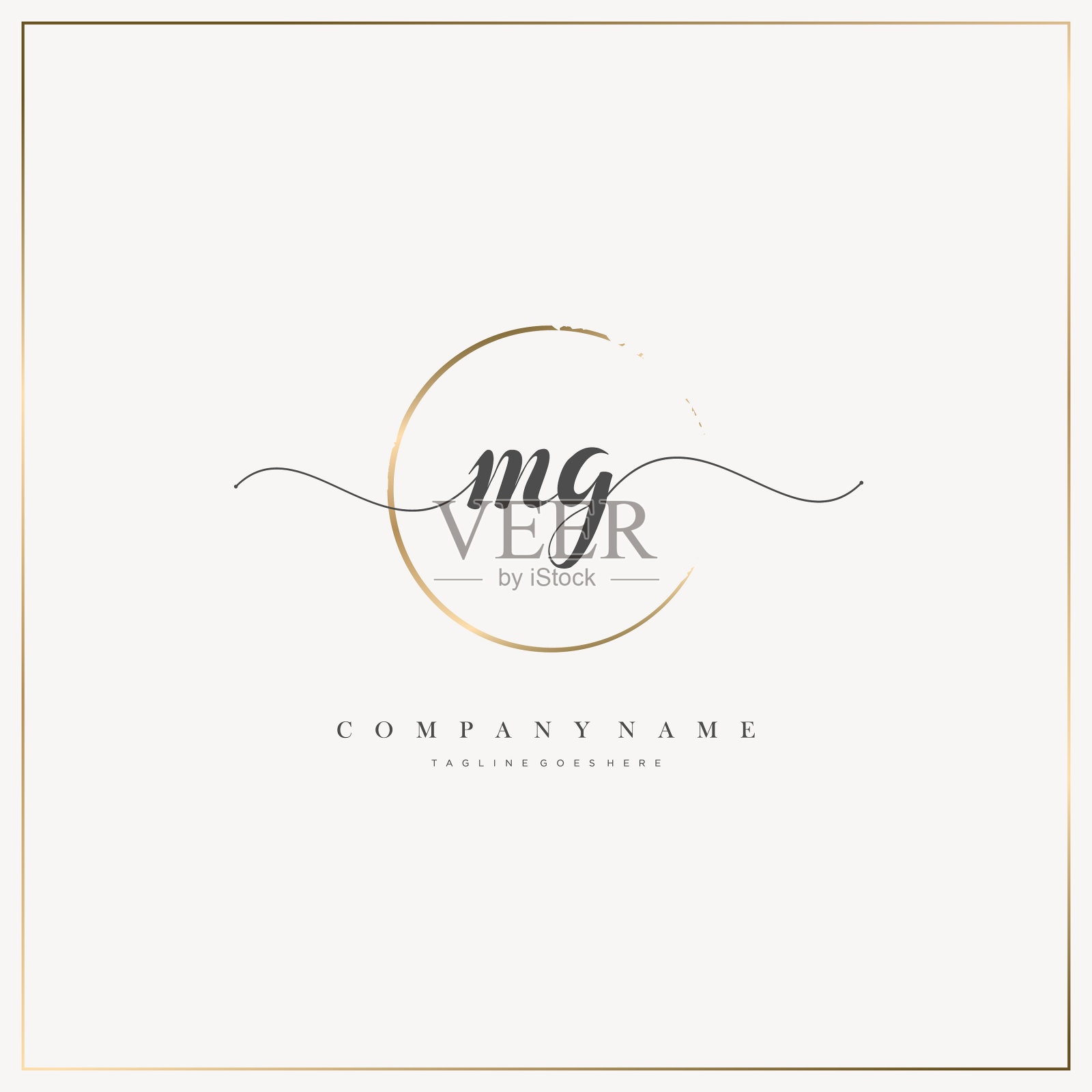 Mg首字母手写logo手绘插画图片素材