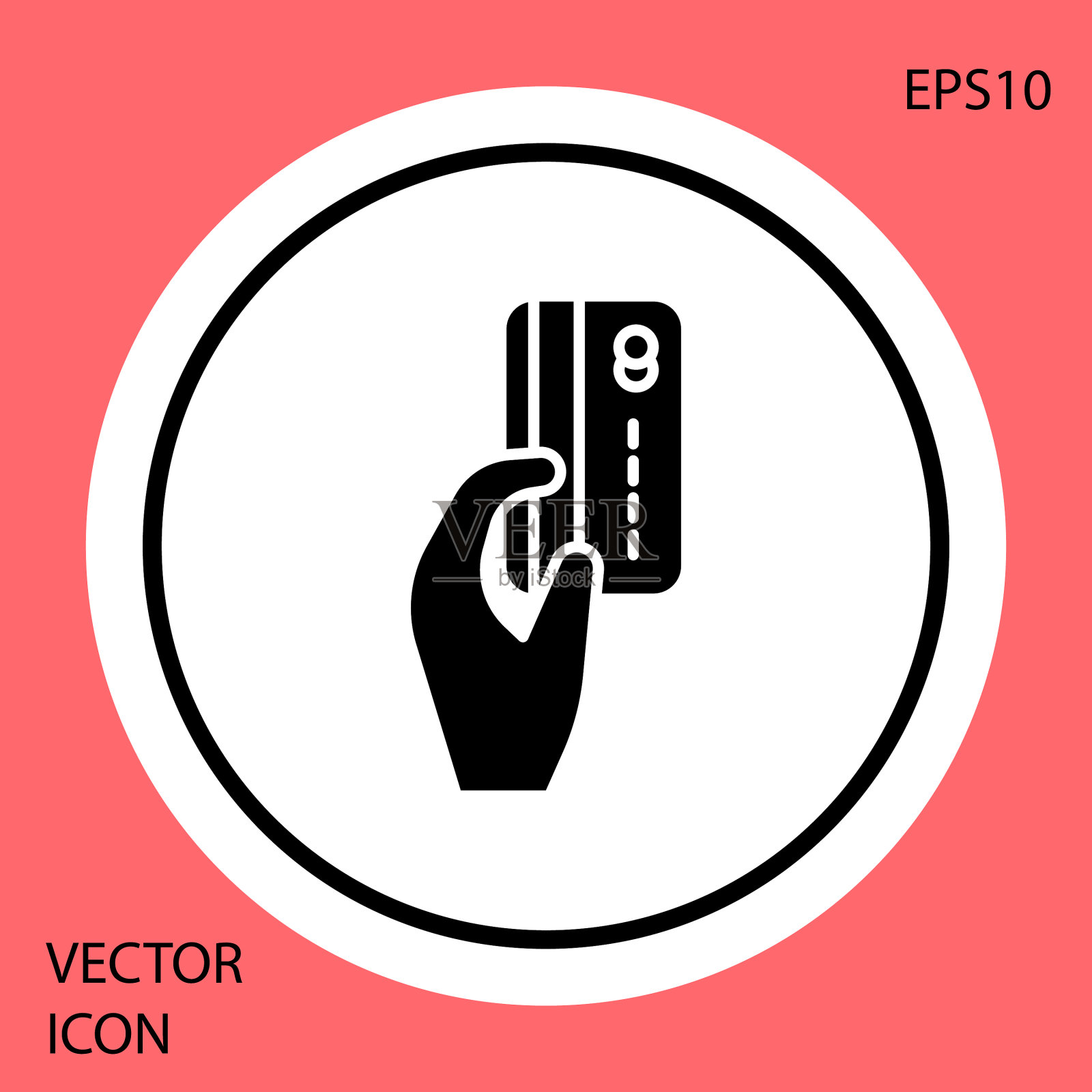 黑色人类手握着信用卡图标图标素材