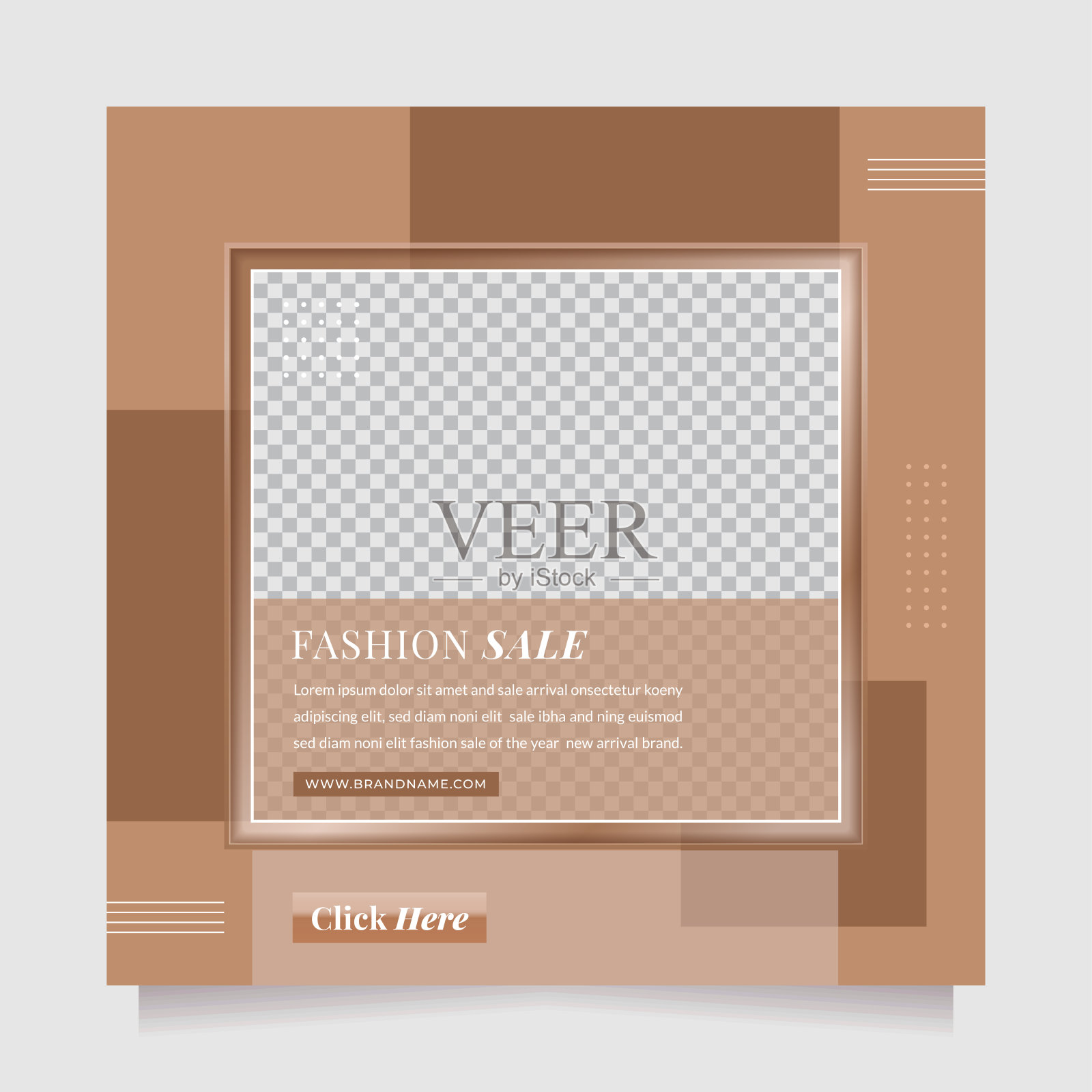 现代推广广场网络横幅为社交媒体设计模板素材