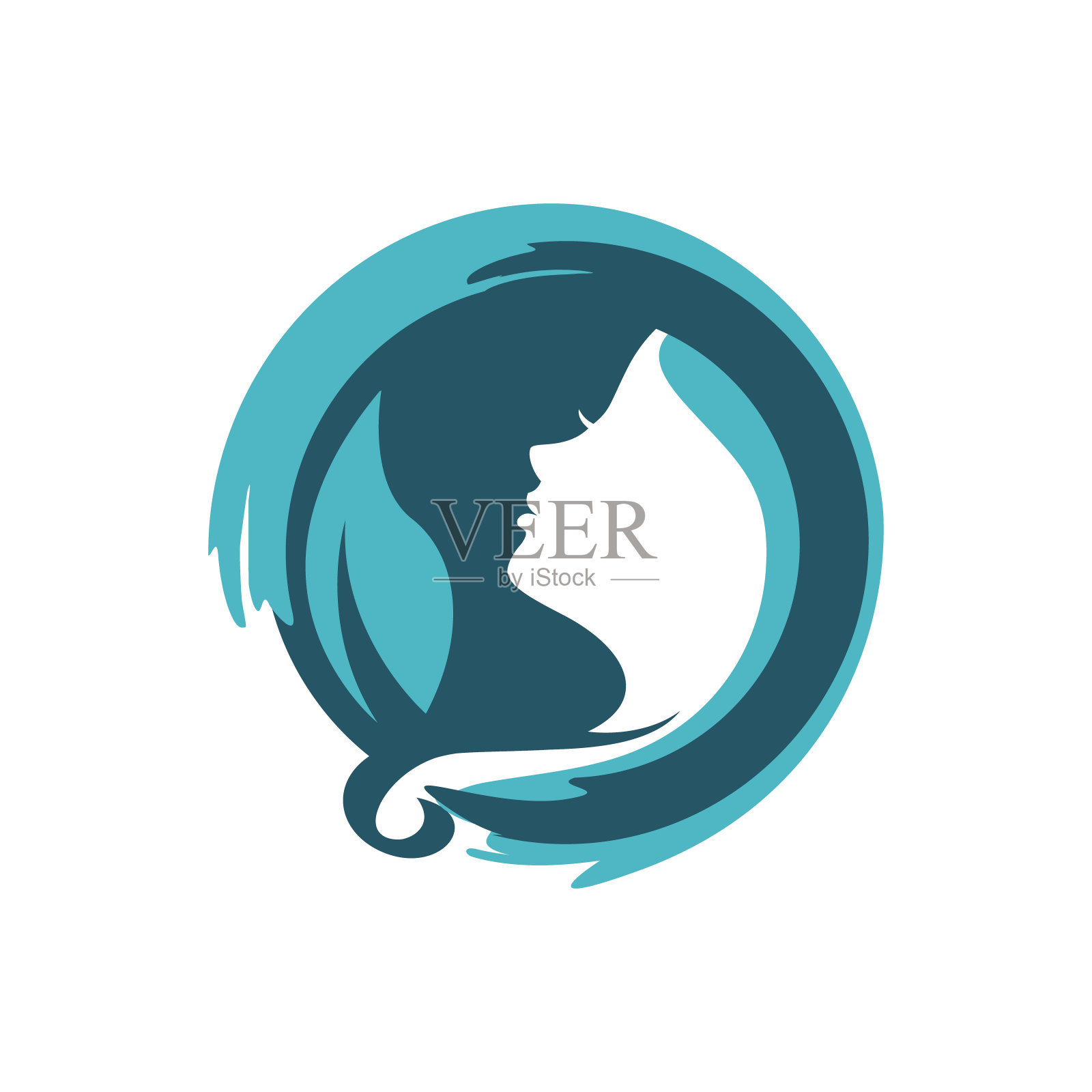 一个剪影美女脸矢量标志为水疗，饮食，运动，健康，瑜伽，美容公司插画图片素材