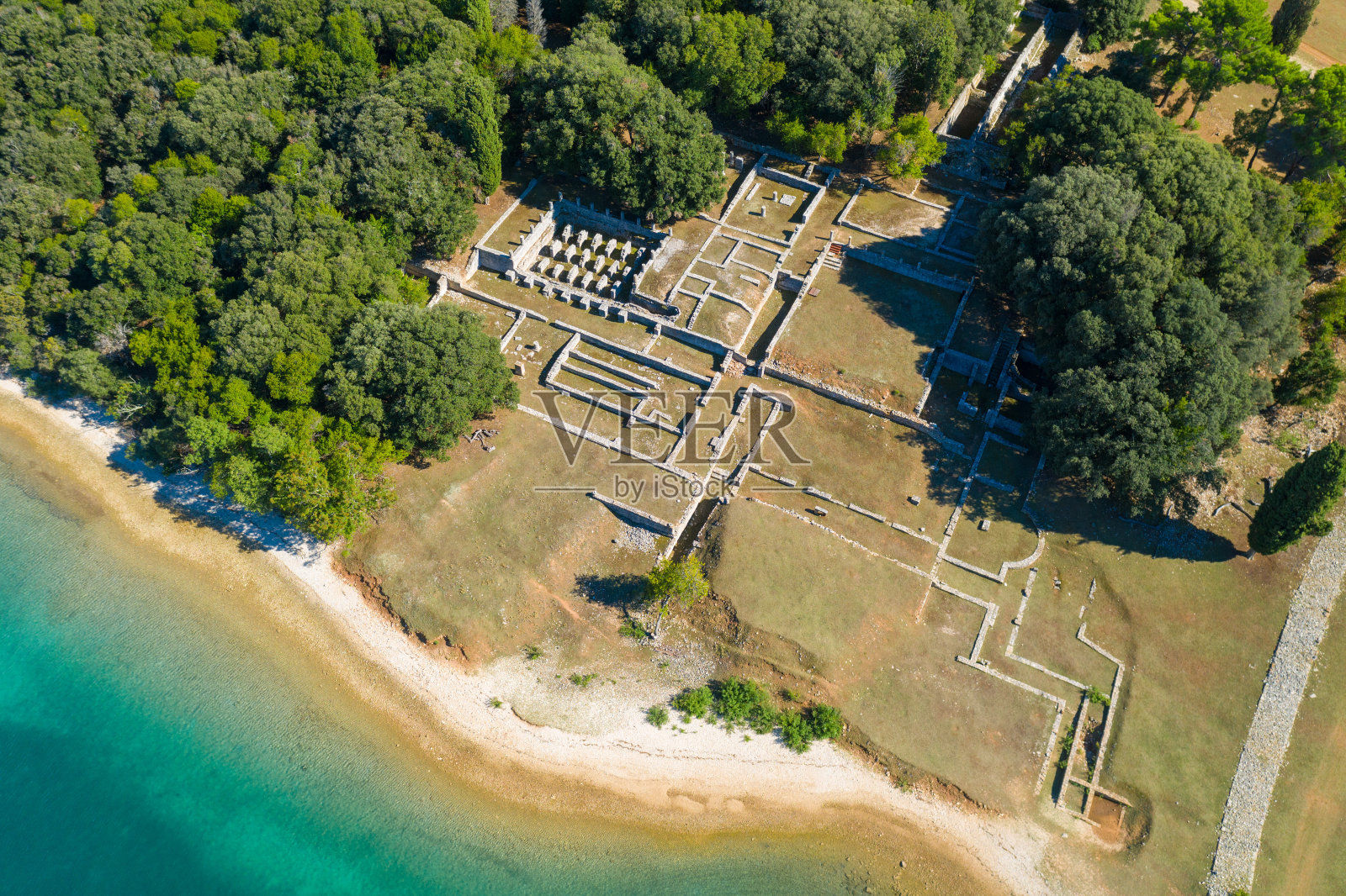 布里朱尼国家公园古罗马别墅遗址照片摄影图片