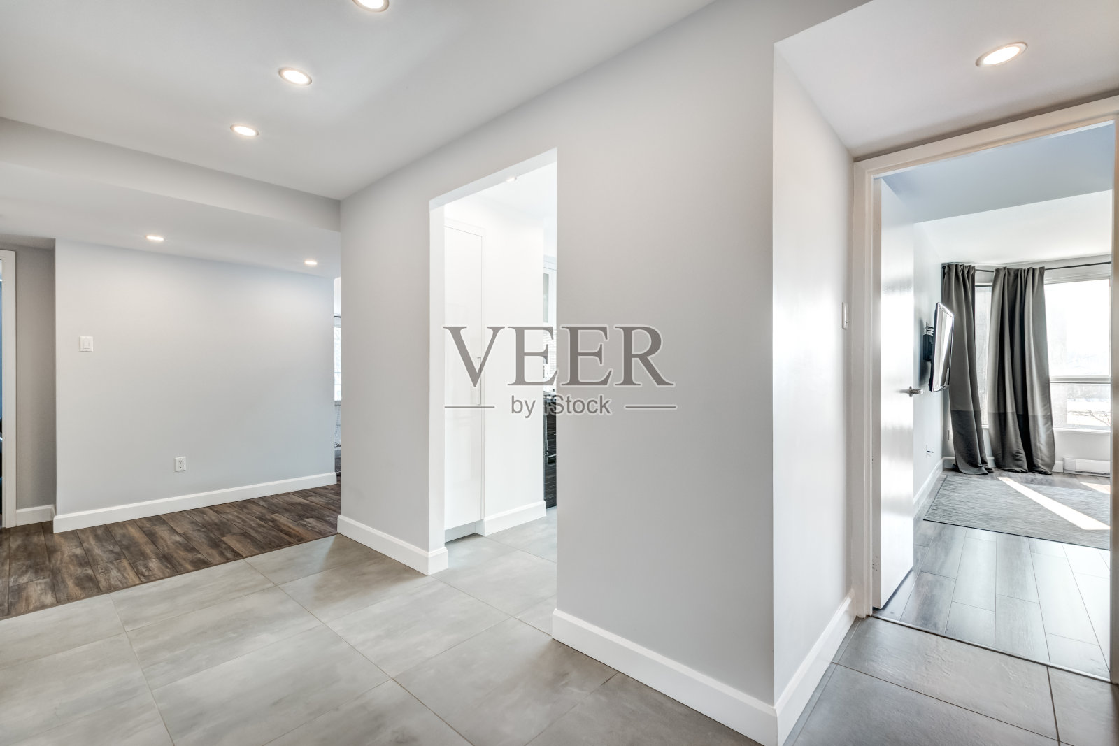 豪华现代装修公寓，有衣柜，步入式，非常好的舞台照片摄影图片