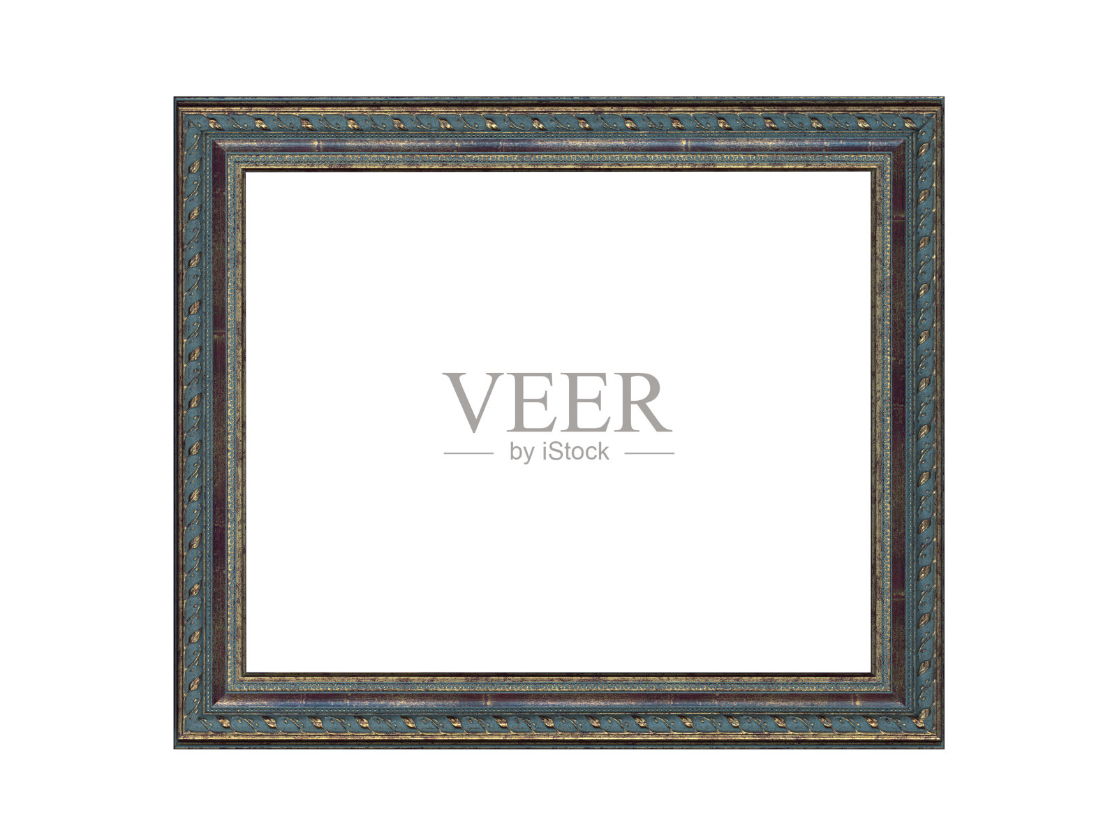 木框架的绘画与金浆。孤立在白色照片摄影图片