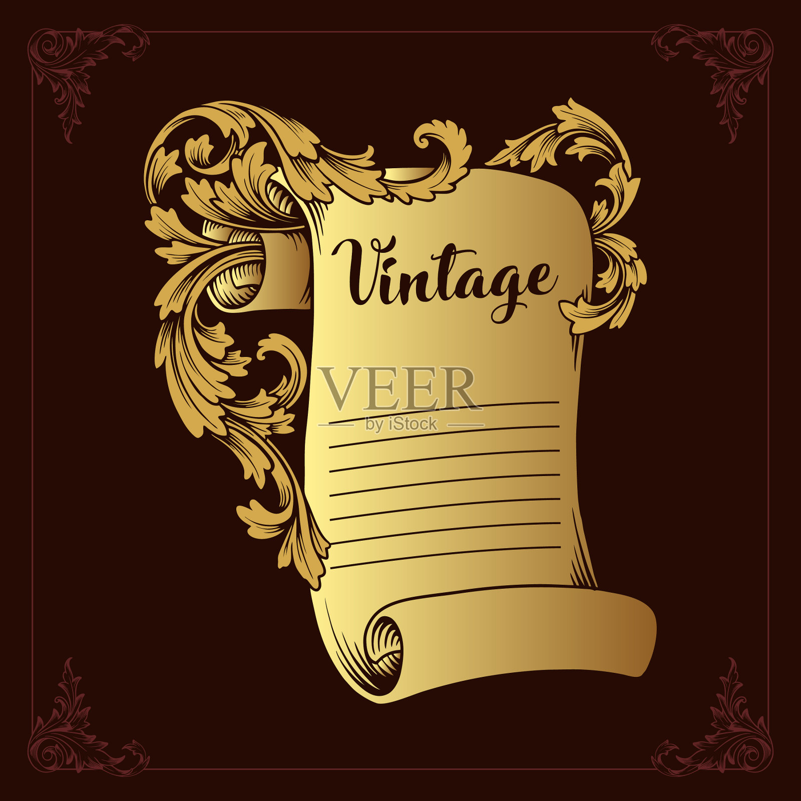 金色菜单纸装饰插画图片素材