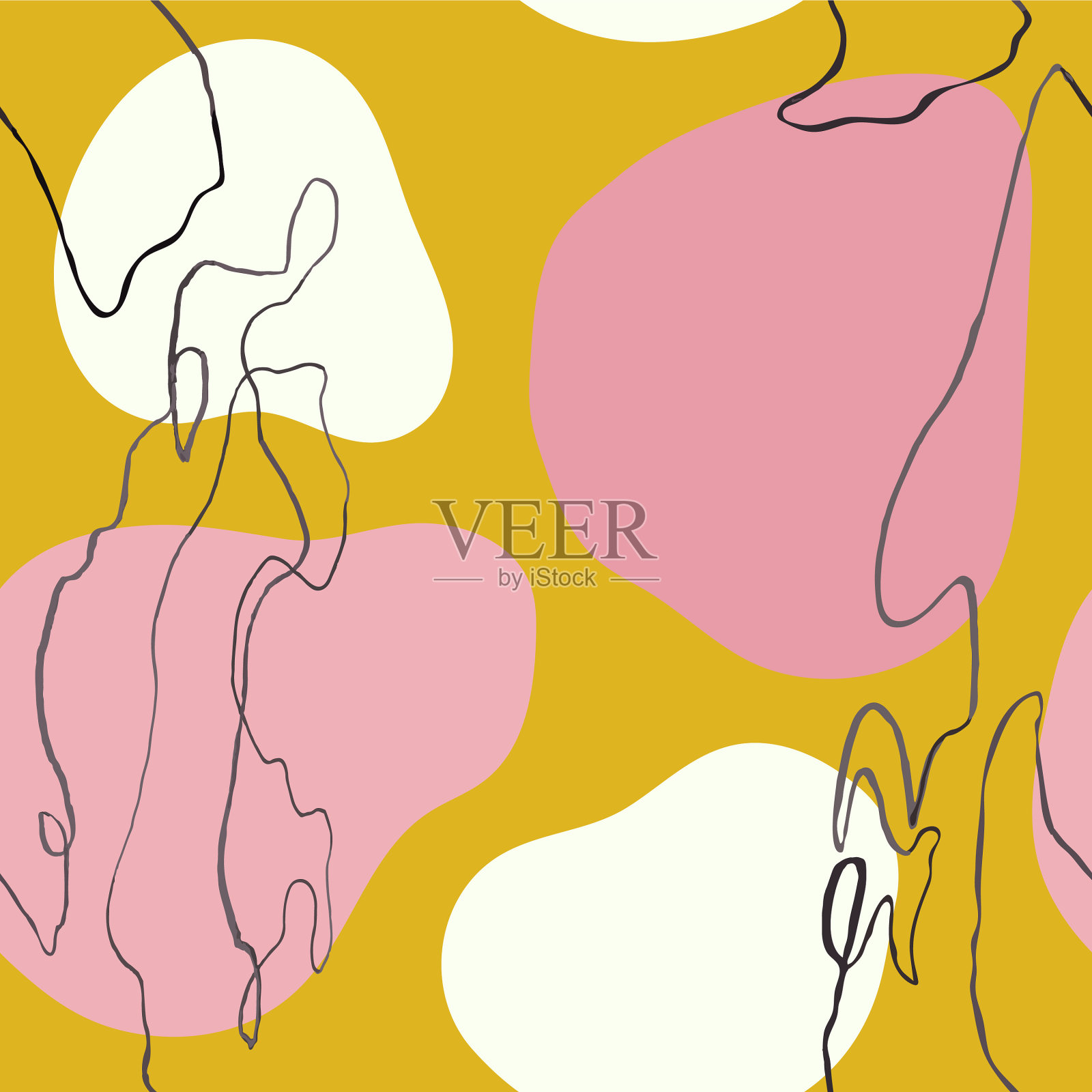 无缝图案用彩色手绘抽象插画图片素材