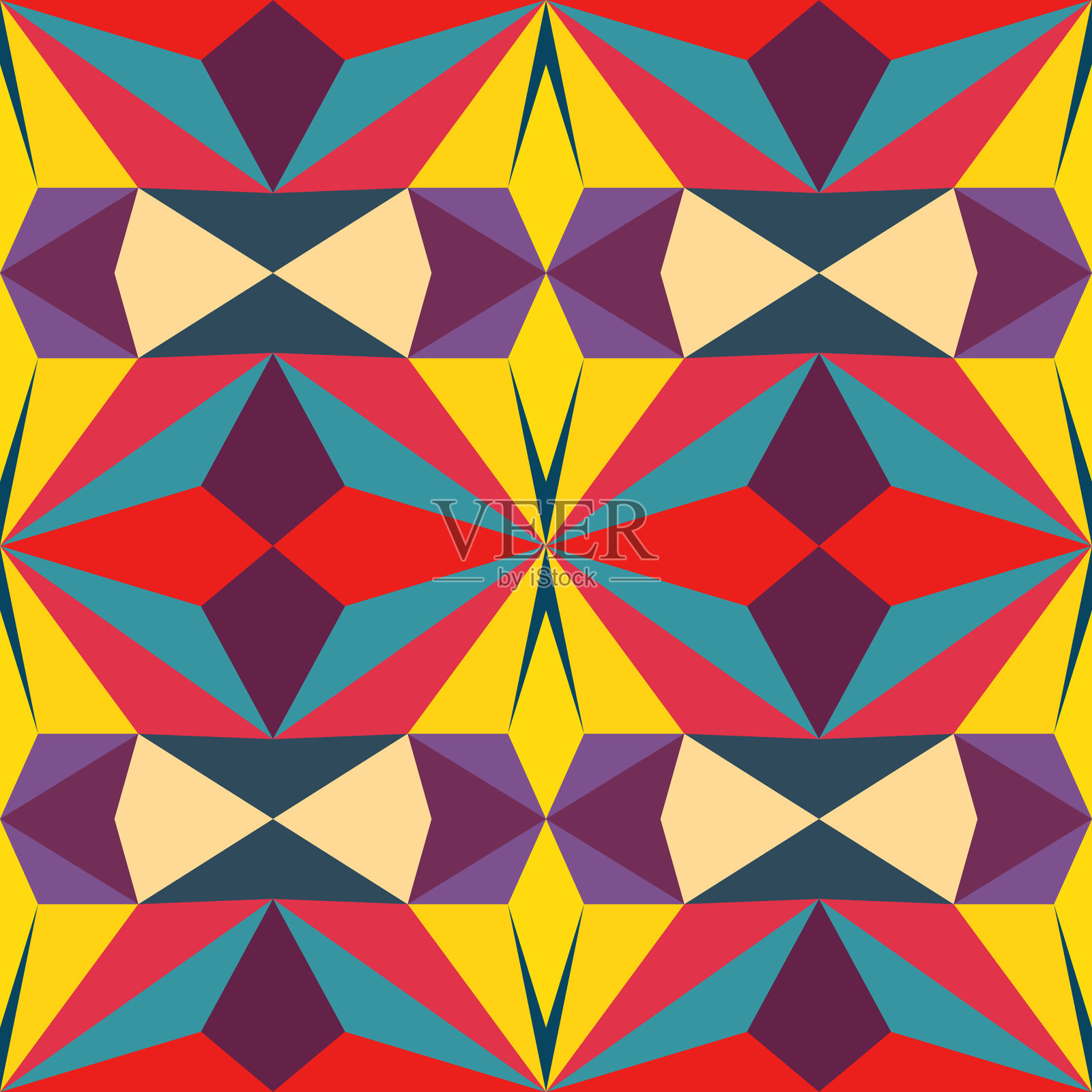 抽象无缝彩色几何图案插画图片素材