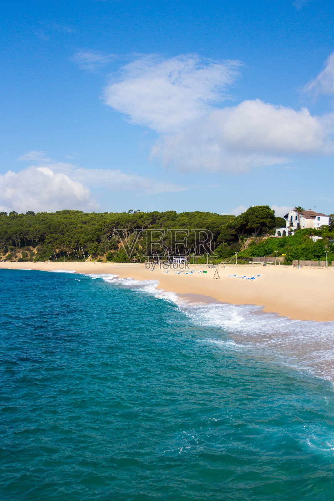西班牙美丽的夏日海滩照片摄影图片