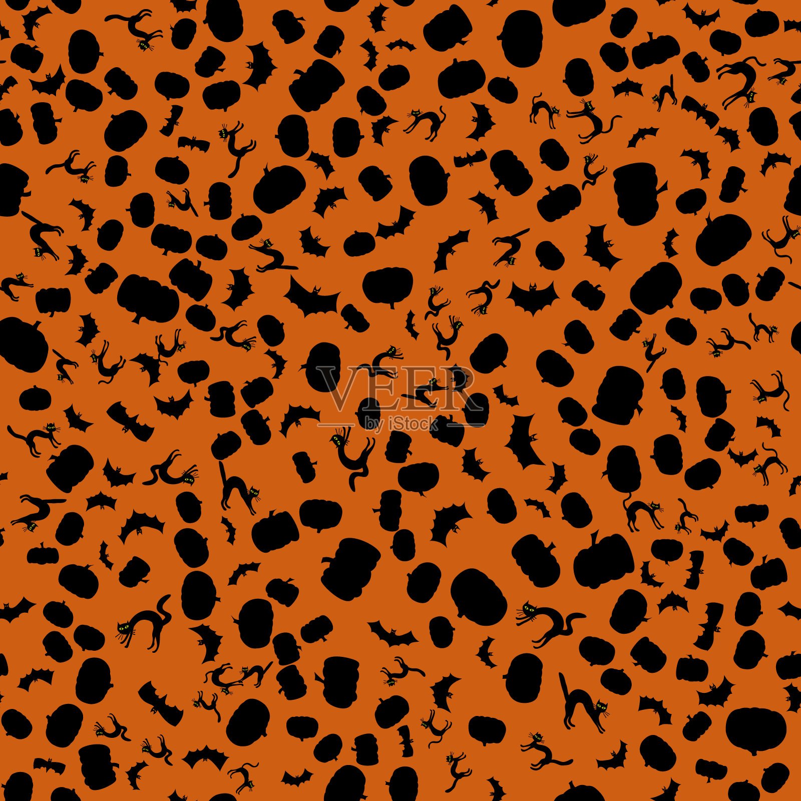 矢量万圣节无缝模式插画图片素材
