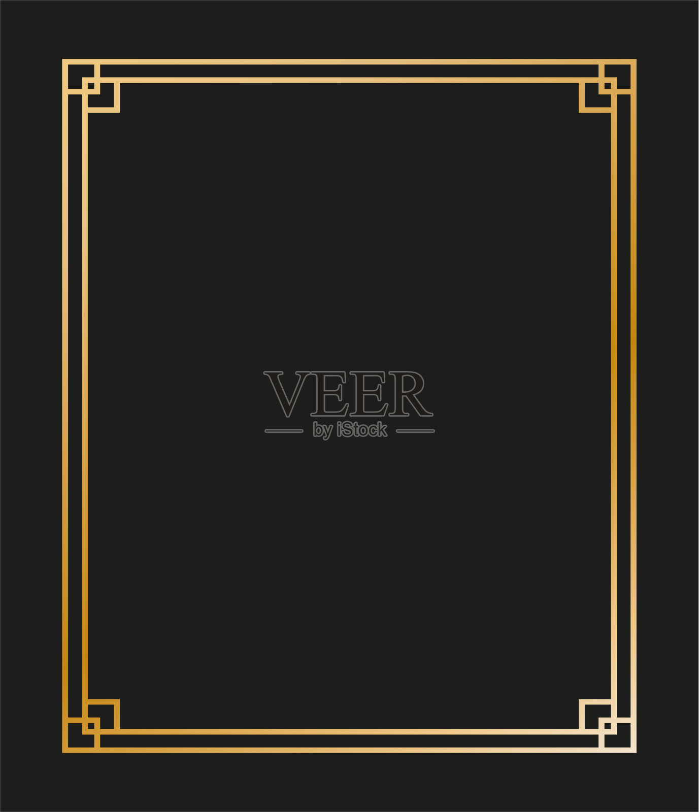 复古线性细线几何形状艺术装饰复古设计框架徽章插画图片素材