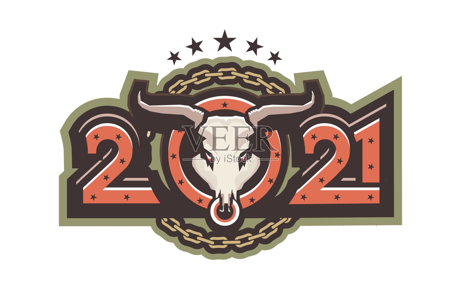 2021年象征牛年插画图片素材