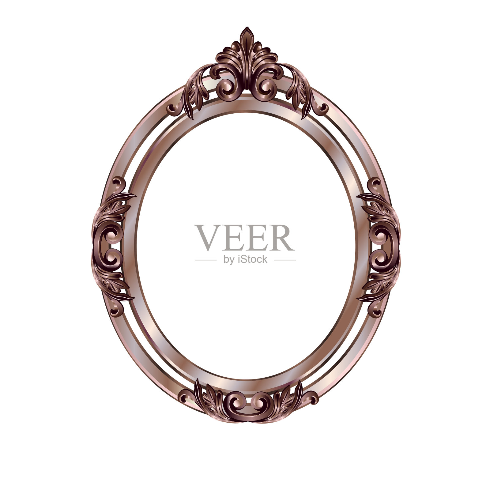 青铜色装饰框架插画图片素材