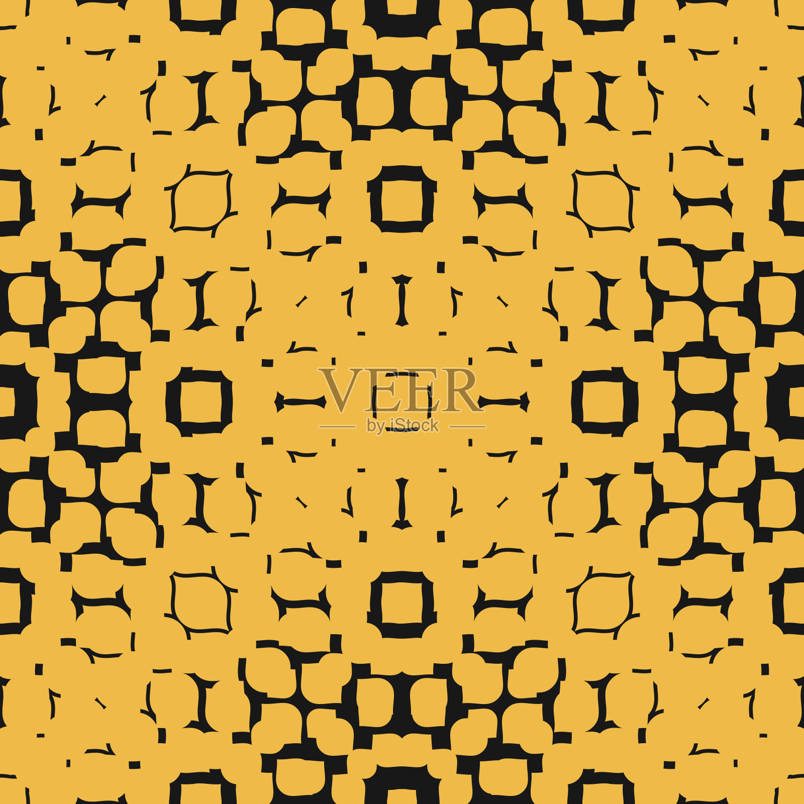 矢量半色调几何无缝图案。黄色和黑色渐变效果插画图片素材