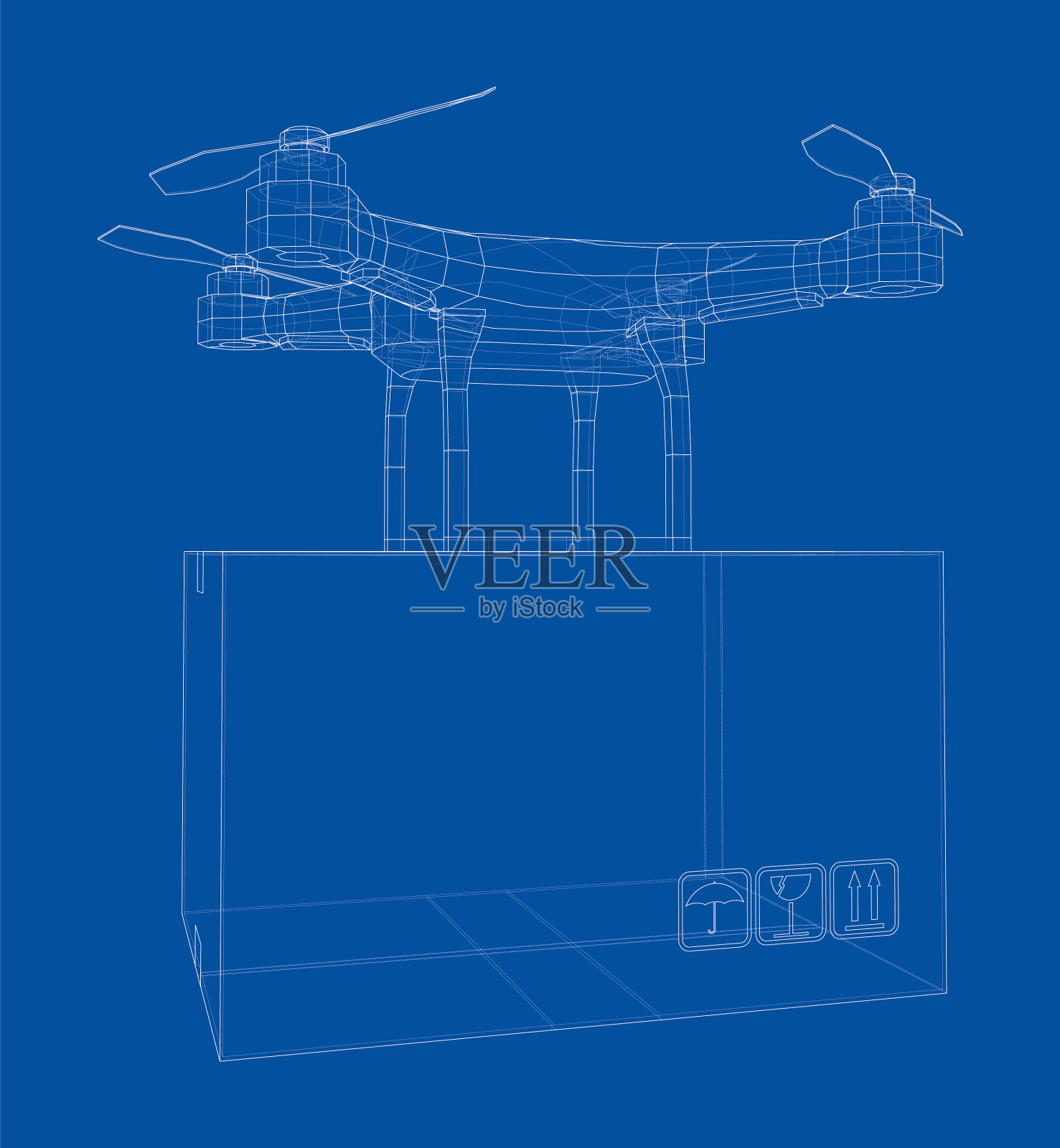 交付无人机概念大纲插画图片素材