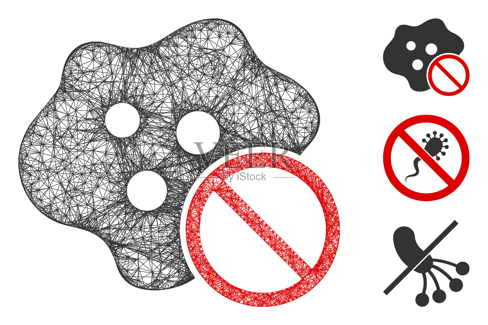 无感染多边形网孔插画图片素材