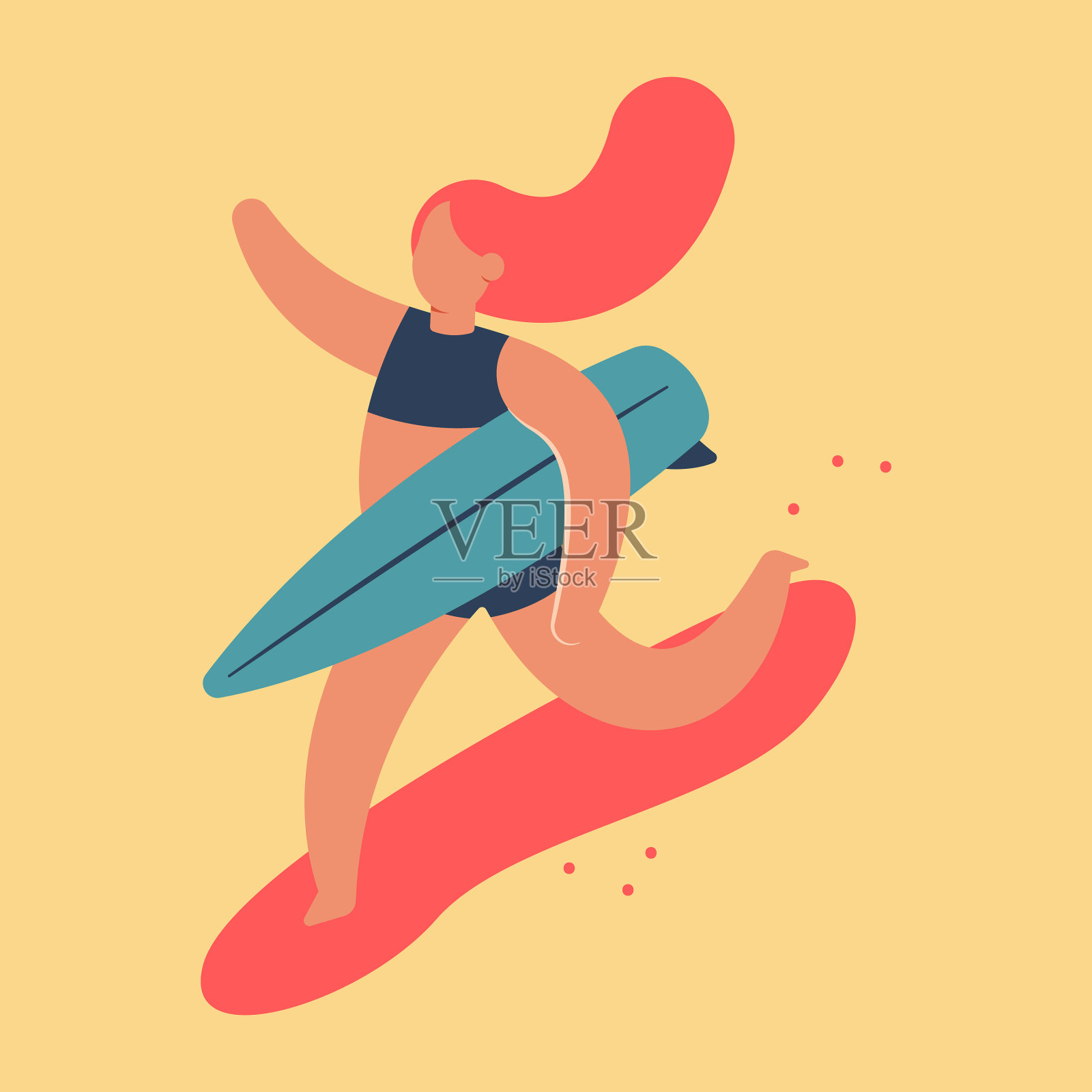 夏人卡通人物插画图片素材