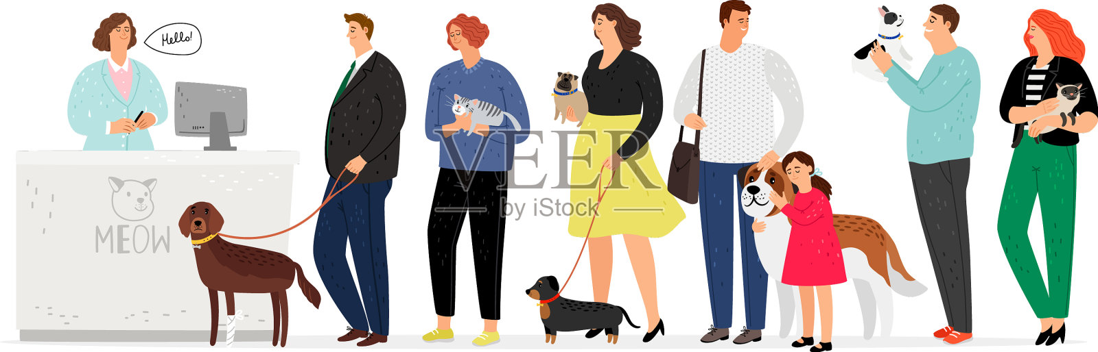 兽医诊所的人设计元素图片