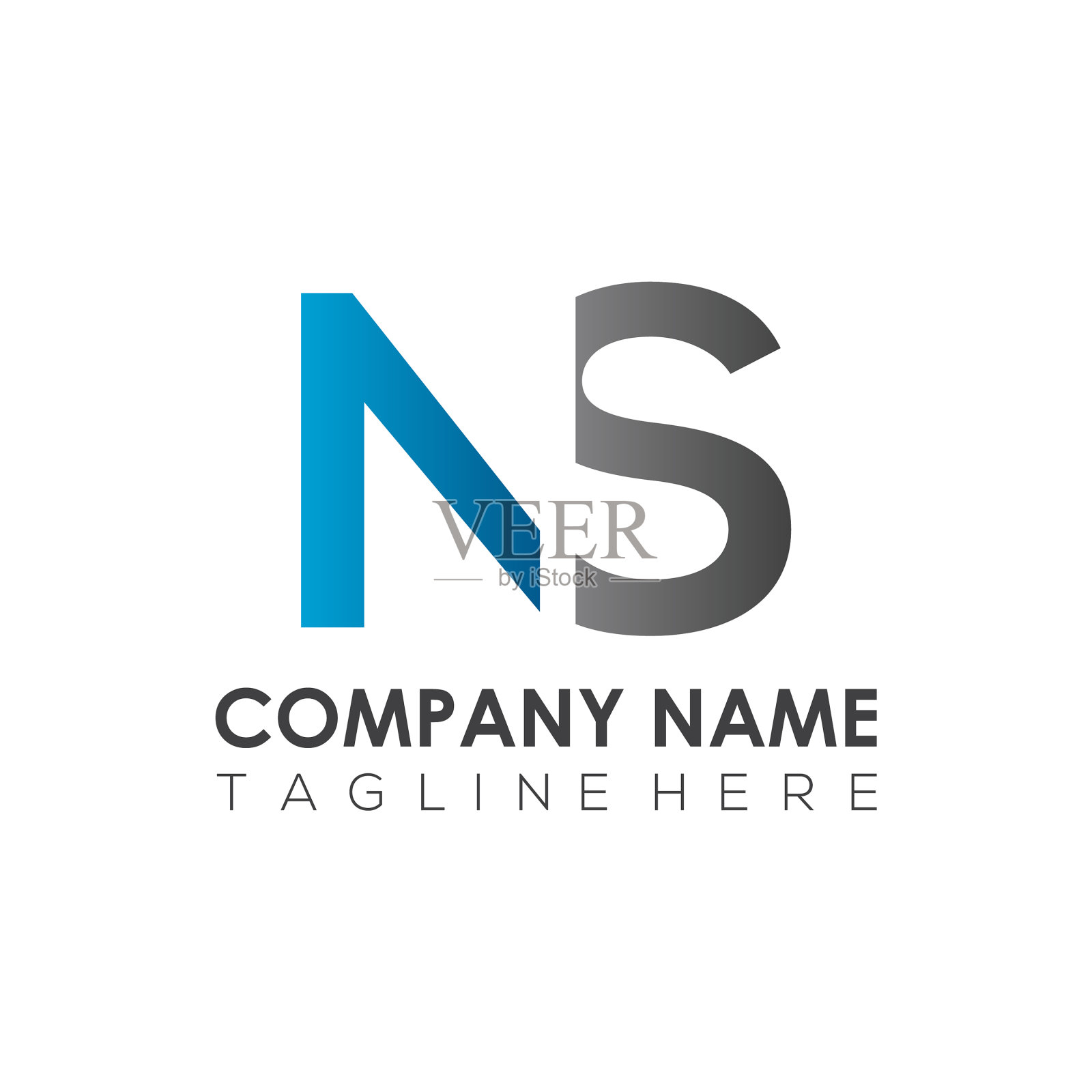 首字母ns标志设计模板创意插画图片素材