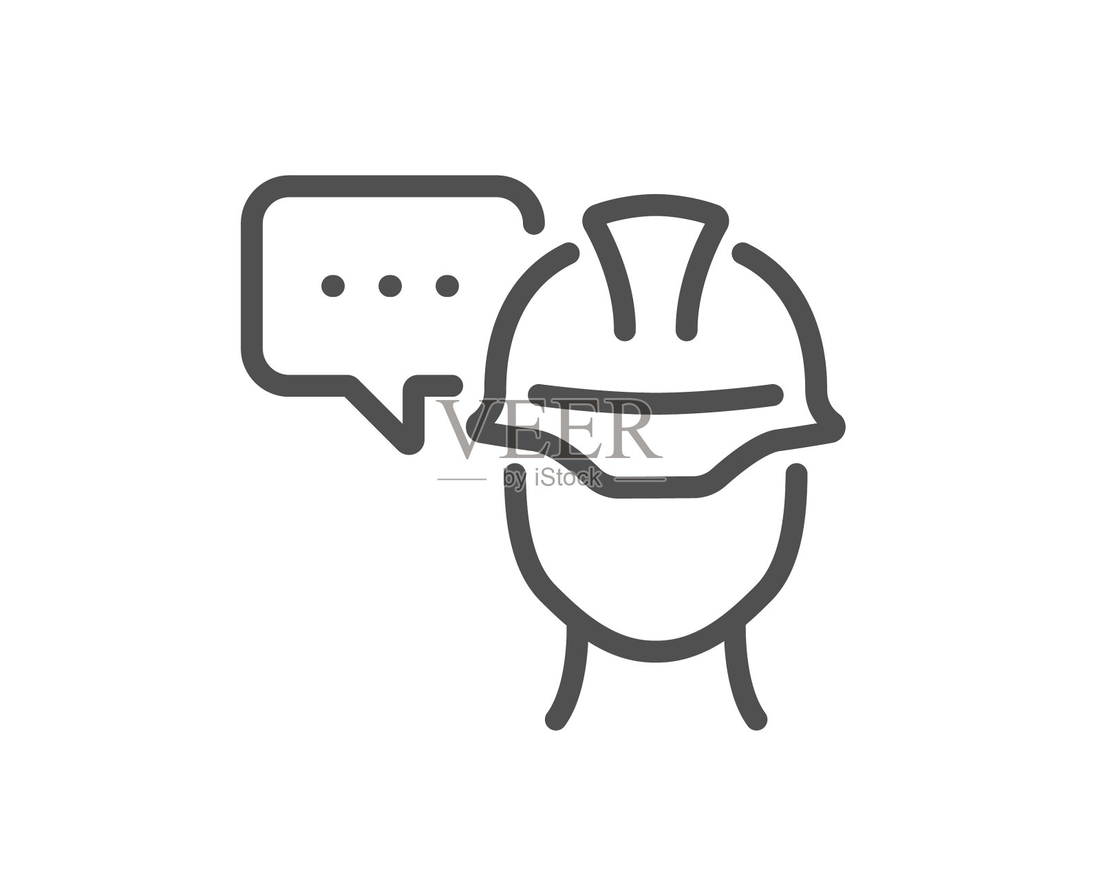 工头谈话线图标工程师或建筑师的标志设计元素图片